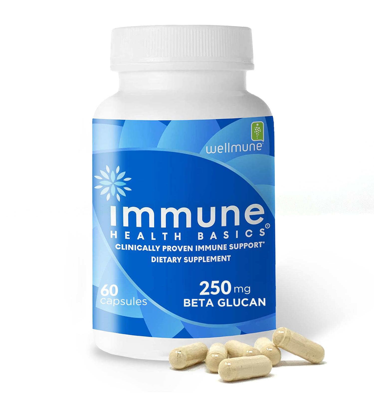 Immune Health Basics Ultra Strength Immunity Support Capsules - Wellmune Beta Glucan - Non-GMO, Vegan & Gluten-Free - 60x250mg Capsules - Buy Online on GoSupps.com