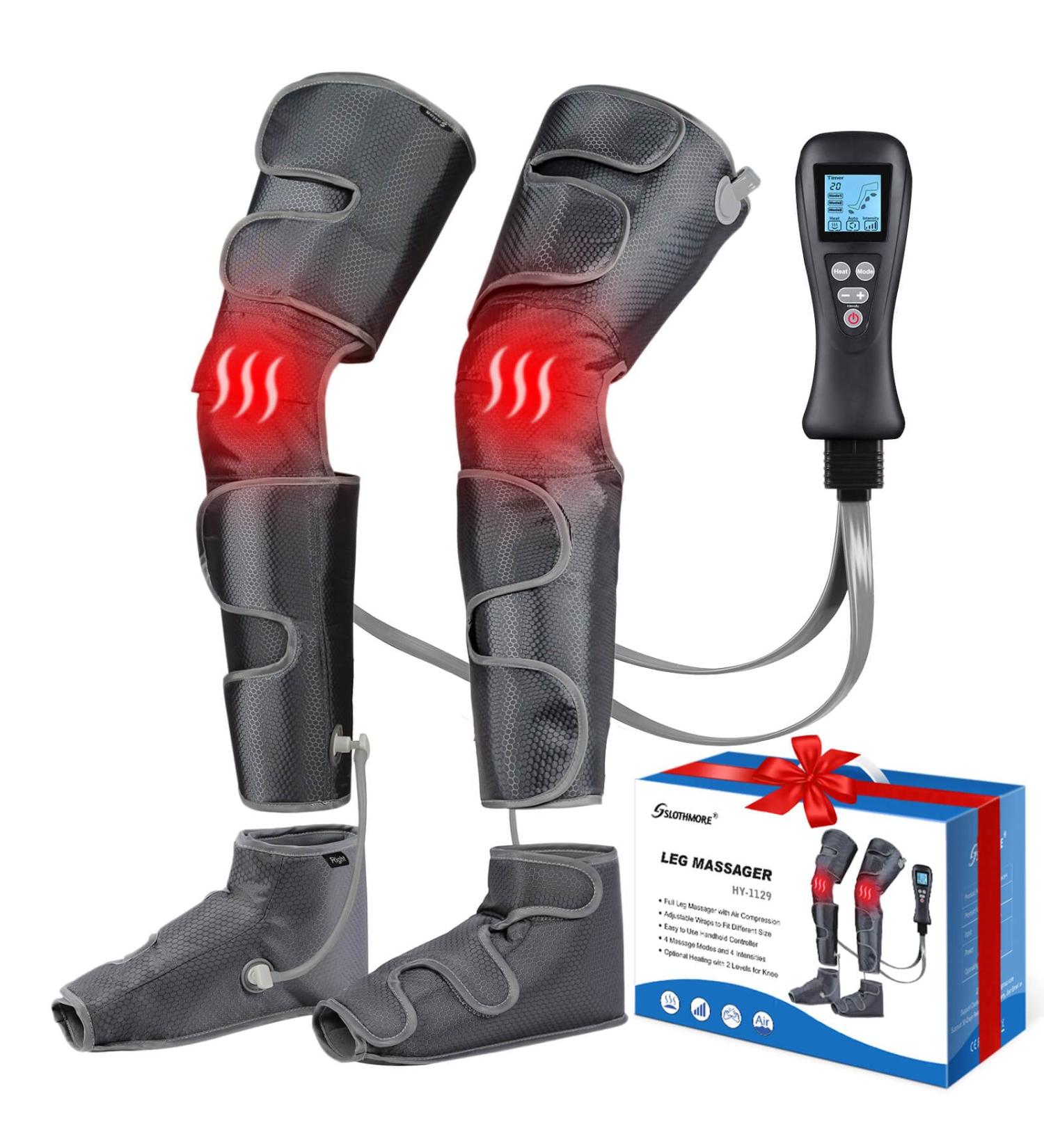 Air Compression Leg Massager with Heat Levels - Circulation & Muscle Relaxation - Sequential Massager for Feet, Calves, Thighs - 4 Modes, 4 Intensities - Handheld Controller - Buy Online on GoSupps.com