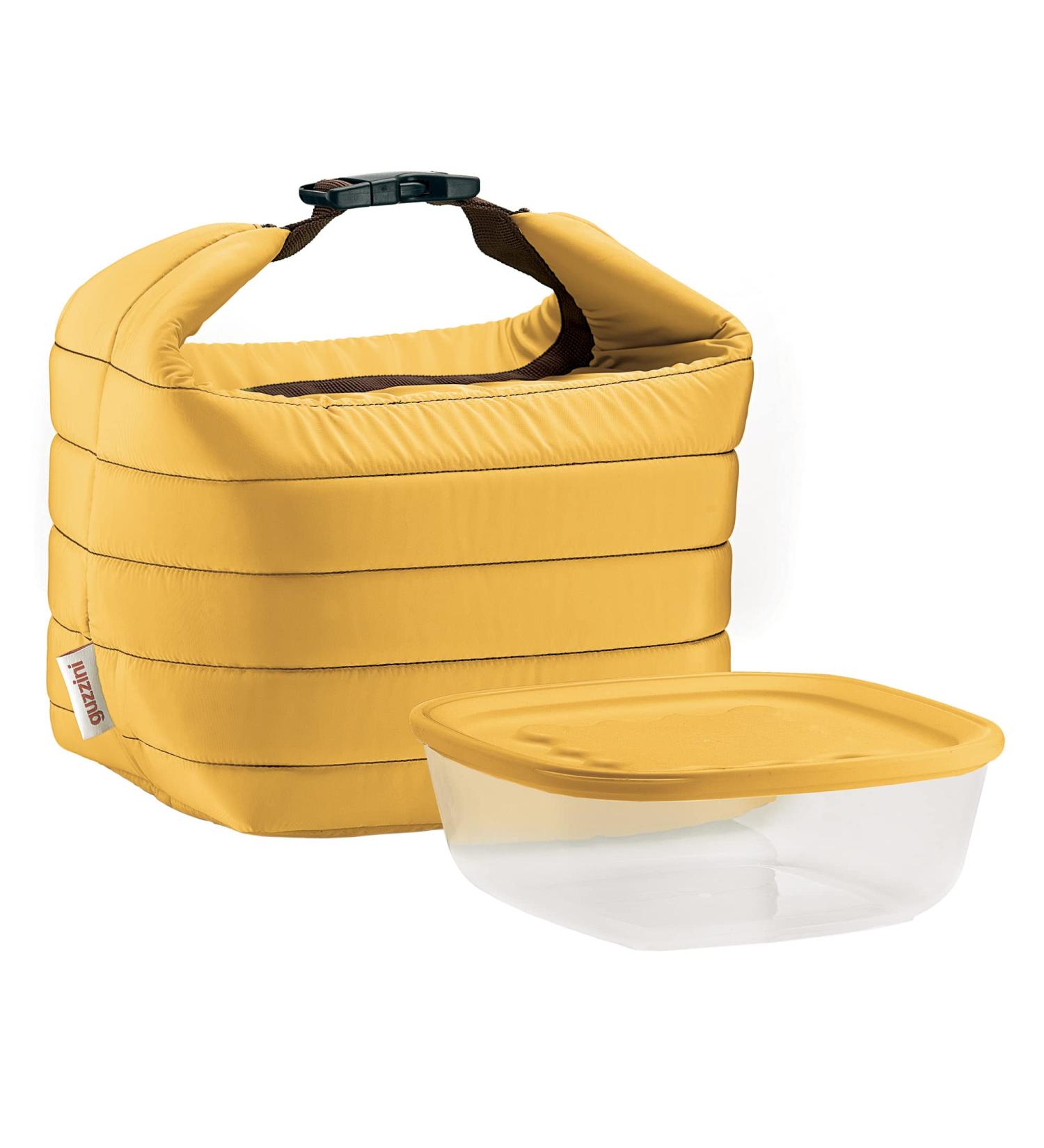 Guzzini Small Thermal Bag with Airtight Container - Ochre - 22 x 18 x H22 cm - Buy Online on GoSupps.com