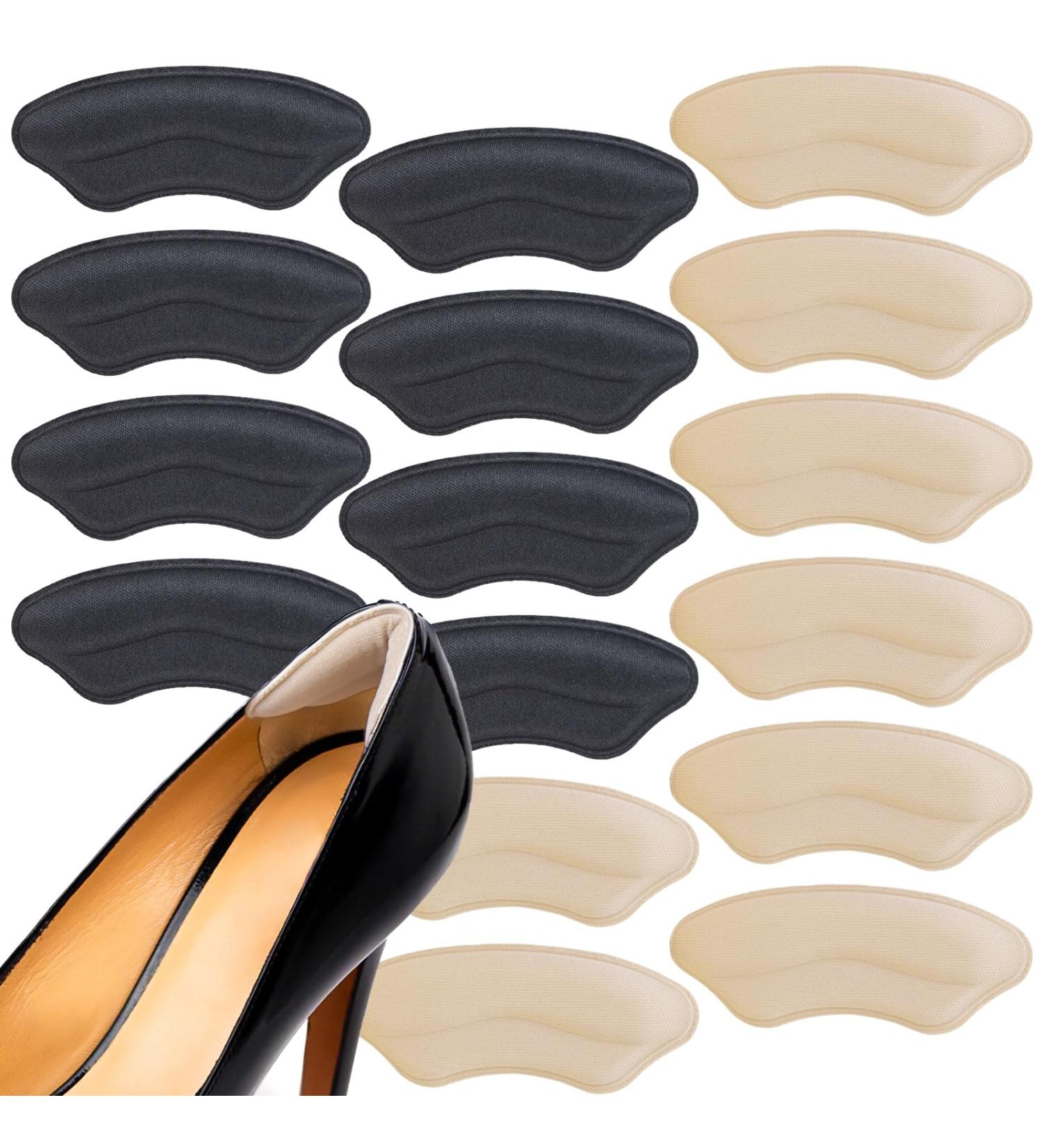 8 Pairs Heel Pads for Shoes - Self-Adhesive Cushions for Men & Women | Stop Heel Slip & Blisters - Pale Apricot & Black - Buy Online on GoSupps.com