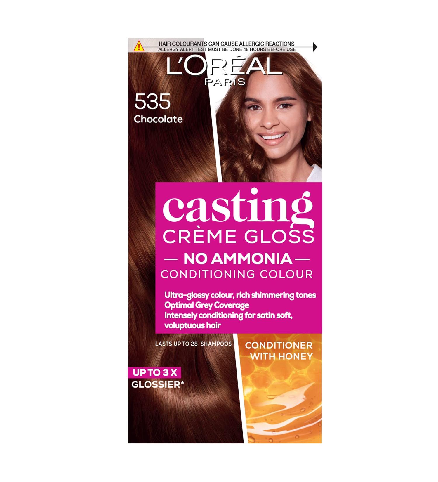 Or al Paris Ammonia-Free 535 Chocolate Glossy Hair Dye - Semi-Permanent Hair Colour for Natural Looking Finish - 1 Application, up to 28 Shampoos - Buy Online on GoSupps.com