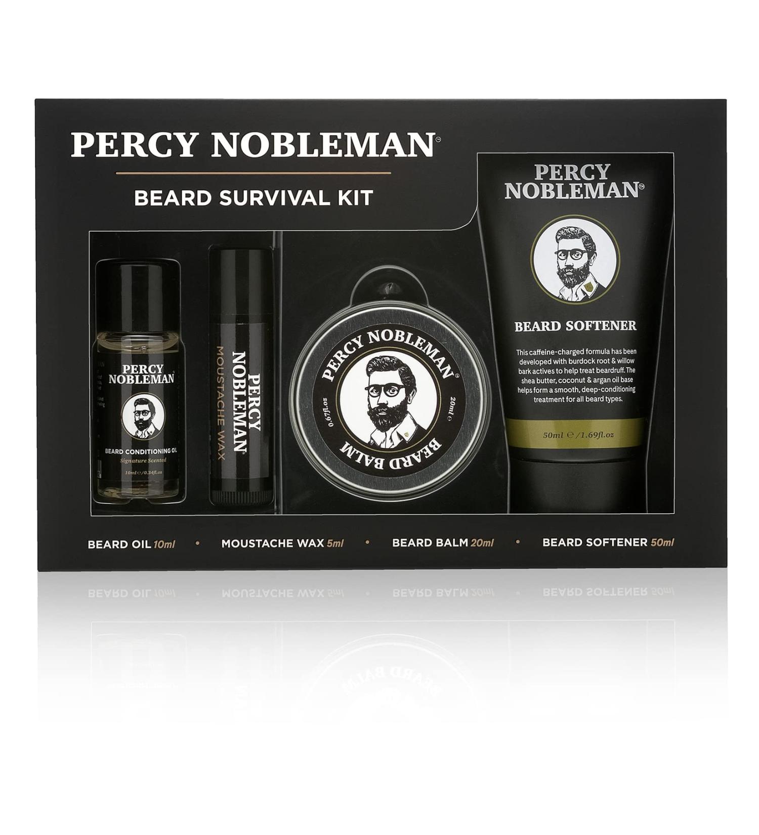 Percy Nobleman Beard Survival Kit - Beard Oil, Balm, Wax, Softener Set - Buy Online on GoSupps.com