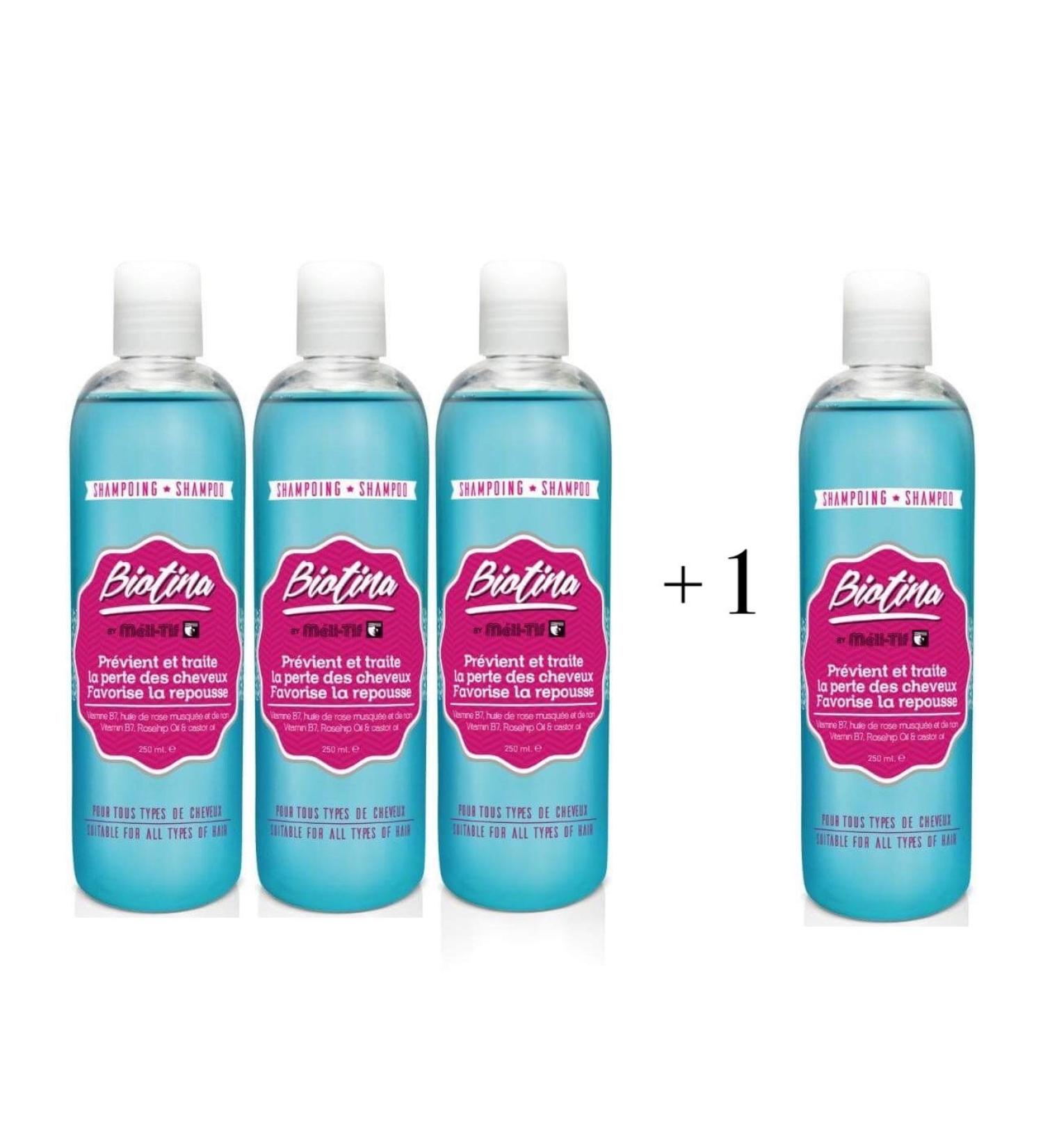 Biotina shampoo 250 ml by MELI-TIF 3+1 - Buy Online on GoSupps.com