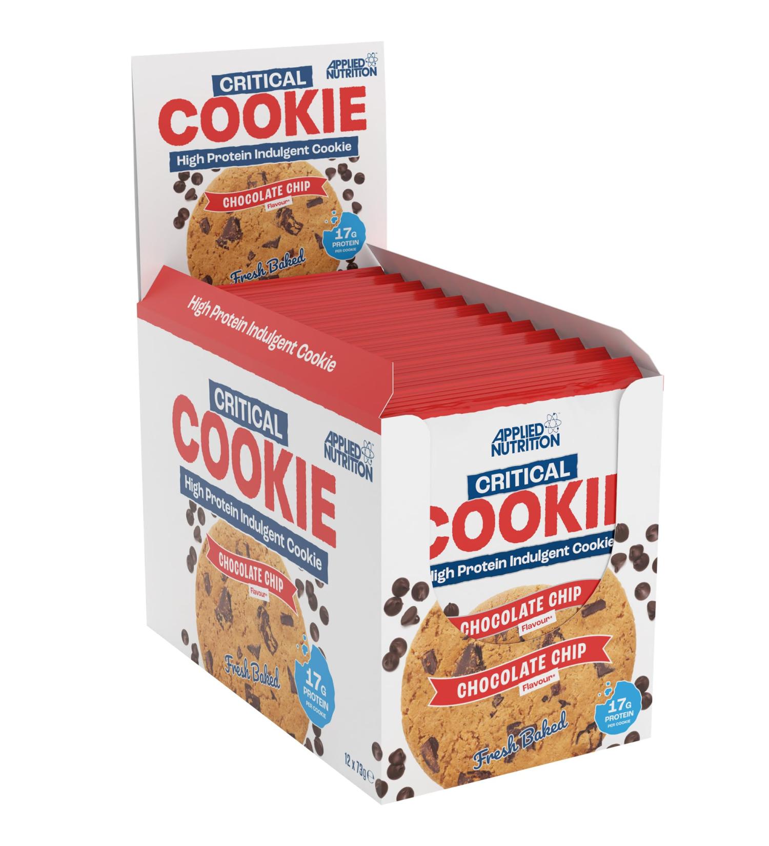Applied Nutrition Critical Cookie High Protein Snack (12 Pack x 73g) - Chocolate Chip Flavor | 12 Count - Buy Online on GoSupps.com