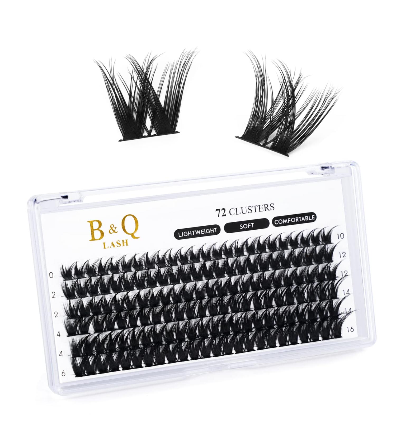 72 PCs DIY Individual Eyelashes - Fluffy & Wispy Reusable Eyelash Extensions for Beginners | B17 & D-10-16 Mix - Buy Online on GoSupps.com