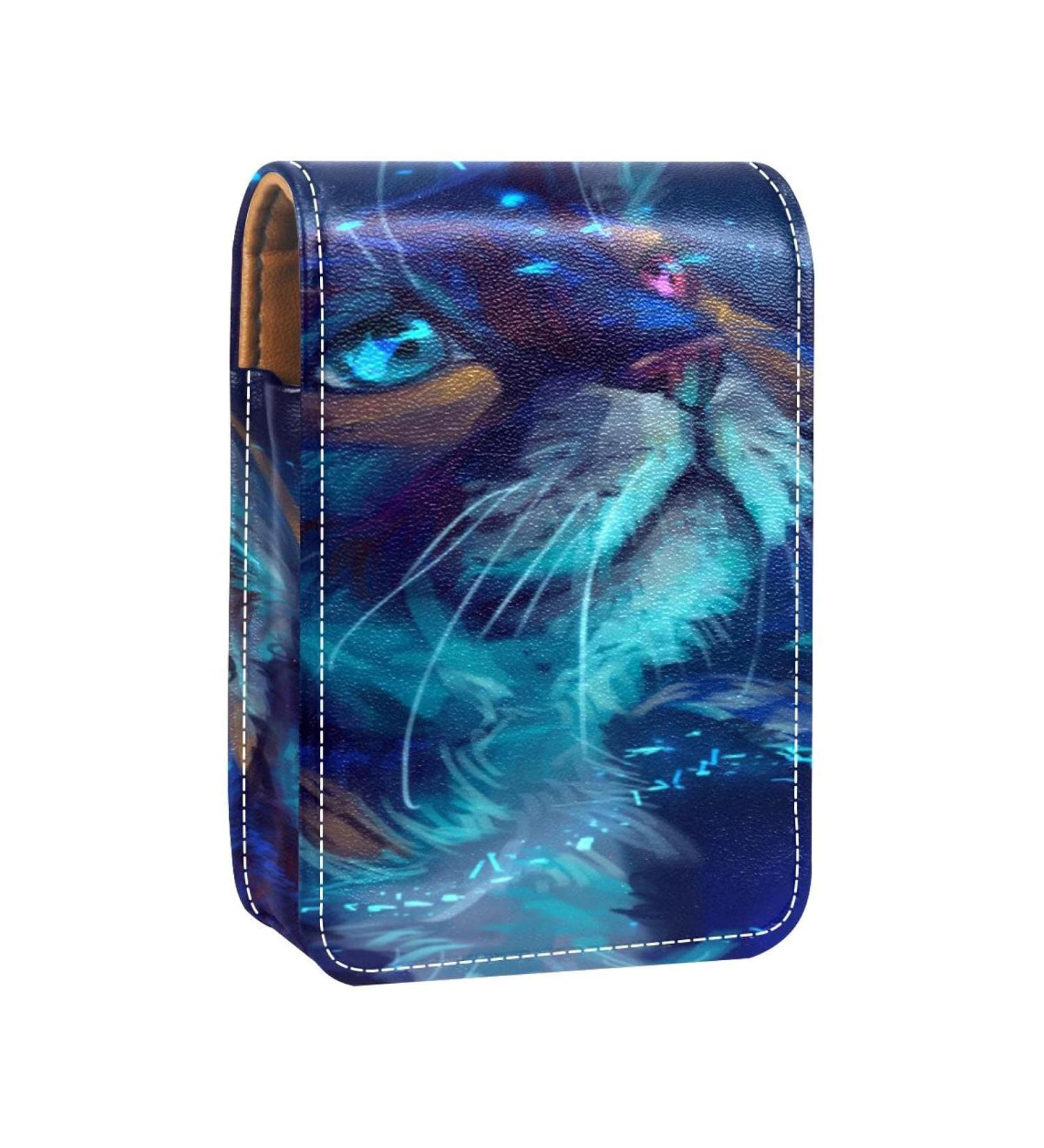 Outdoor Cat Makeup Lipstick Case Portable Lipstick Organizer with Mirror Ladies Mini Makeup Bag Holds up to 3 Lipsticks - Buy Online on GoSupps.com