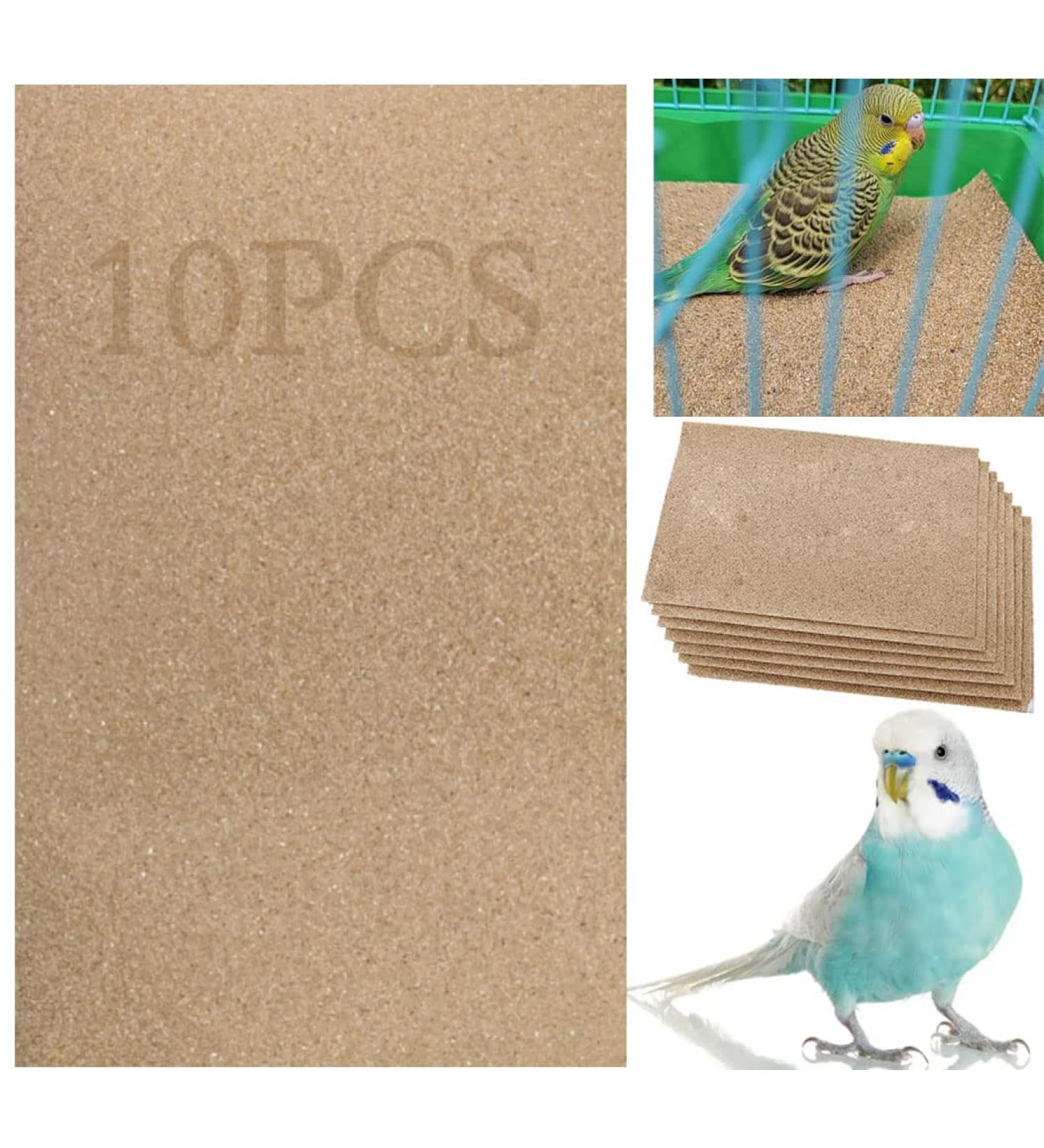 Gravel Bird Cage Liner Paper Sea Sand Bedding for Hard Billed Birds Safe Clean Easy 10 x 16