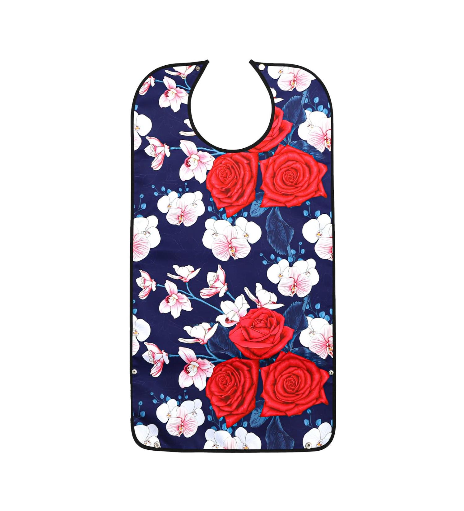 Pafusen Waterproof Washable Adult Bib for Elderly Women - Reusable Large Bib with Snaps and Crumb Catcher for Seniors - Safflower X-Large - Buy Online on GoSupps.com