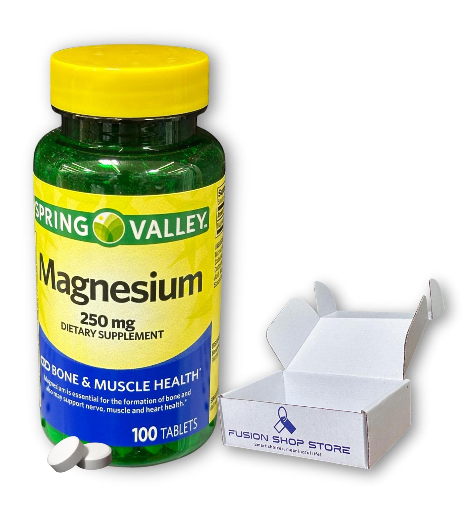 Magnesium 250 mg- Bone Muscle Health Tablets 100 Ct (Pack of 1) - Buy Online on GoSupps.com