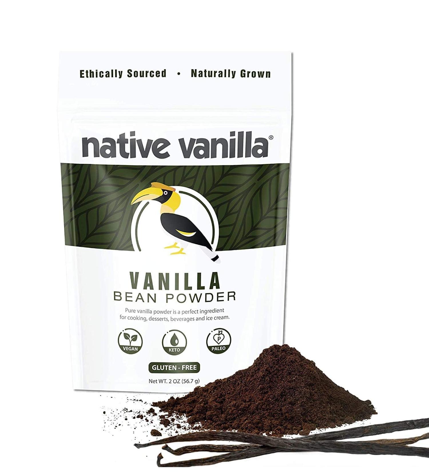 Native Vanilla Premium Ground Vanilla Bean Powder - 56.7g Pack - for Coffee, Baking, Ice Cream - Keto-Friendly - Buy Online on GoSupps.com