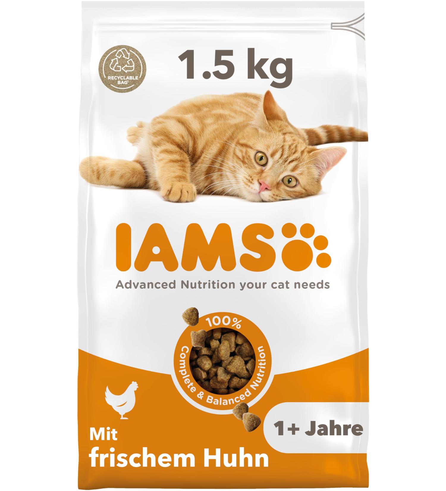 IAMS Dry Cat Food with Chicken for Ages 1-6 Years - 1.5 kg Pack | High-Quality Nutrition for Your Cat - Buy Online on GoSupps.com