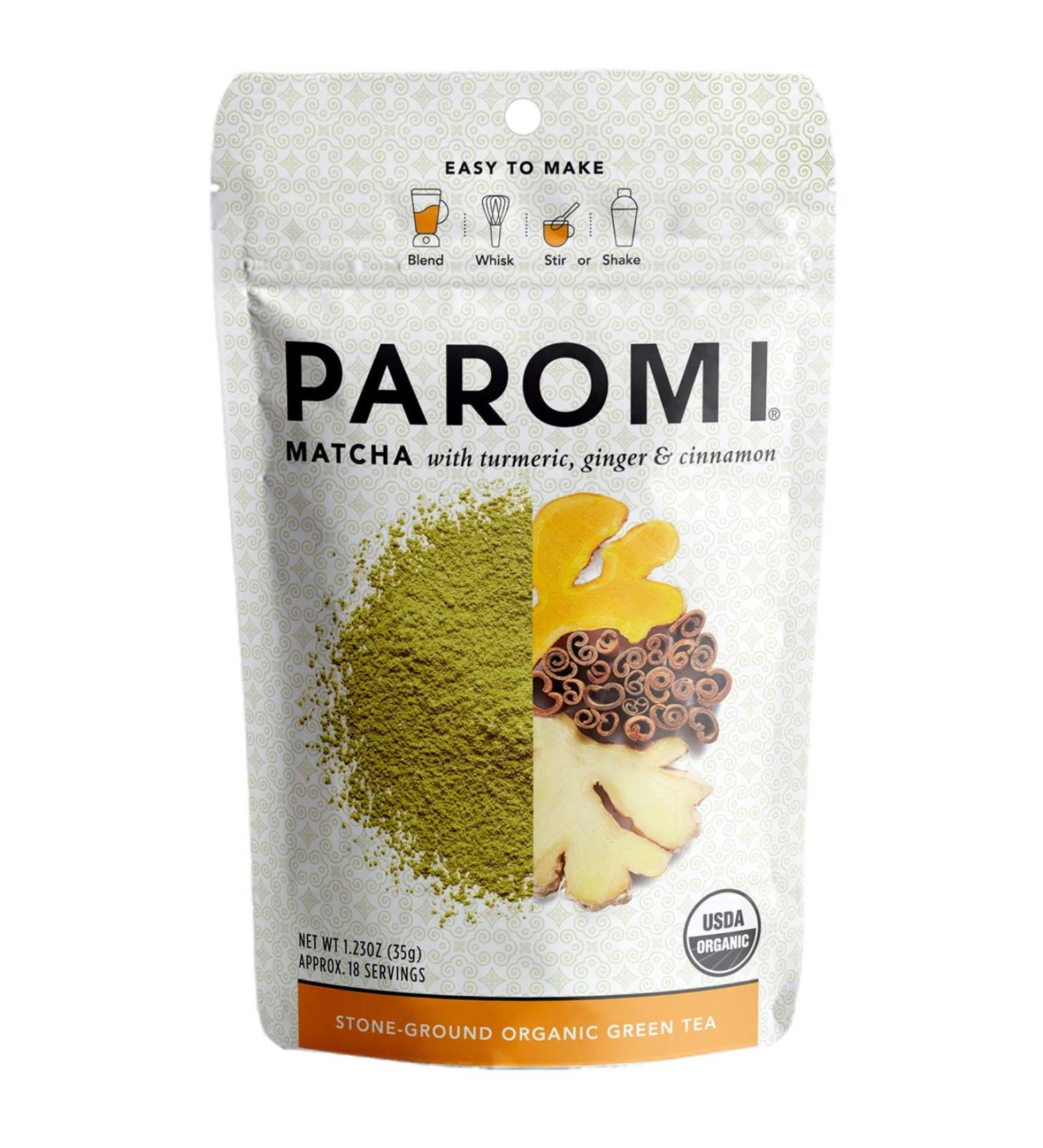 Paromi Organic Matcha Tea with Turmeric, Ginger & Cinnamon - 35g | HotIced Blend - Buy Online on GoSupps.com
