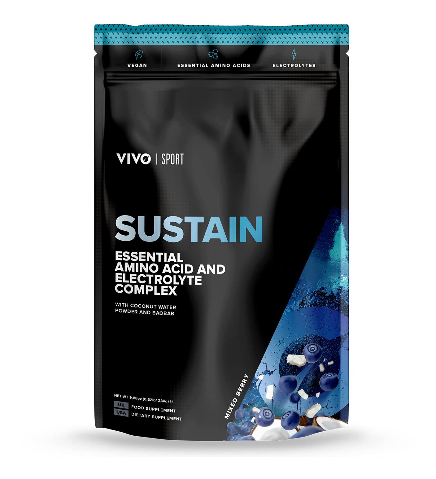 VIVO LIFE Sustain Mixed Berry - 280g | Vegan Protein Powder for Superfood Nutrition | Buy Online Worldwide - Buy Online on GoSupps.com
