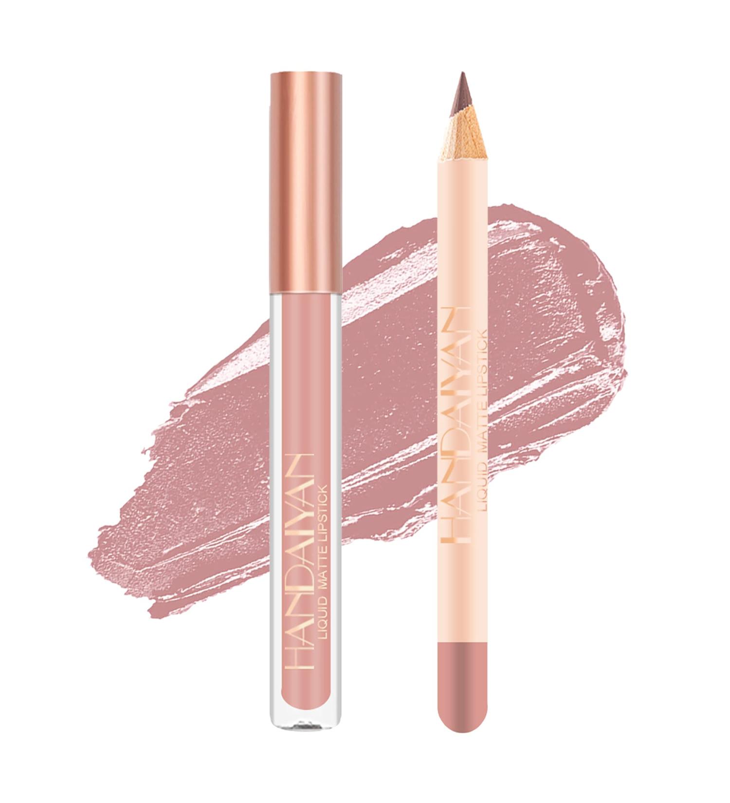 Easilydays Nude Lip Liner Pencil and Lip Stick Set - Matte Velvety Creamy Lip Crayon with High Pigment Waterproof Formula, No Smudge Lipstick for Women - Smooth Matte Lip Makeup (01) - Buy Online on GoSupps.com