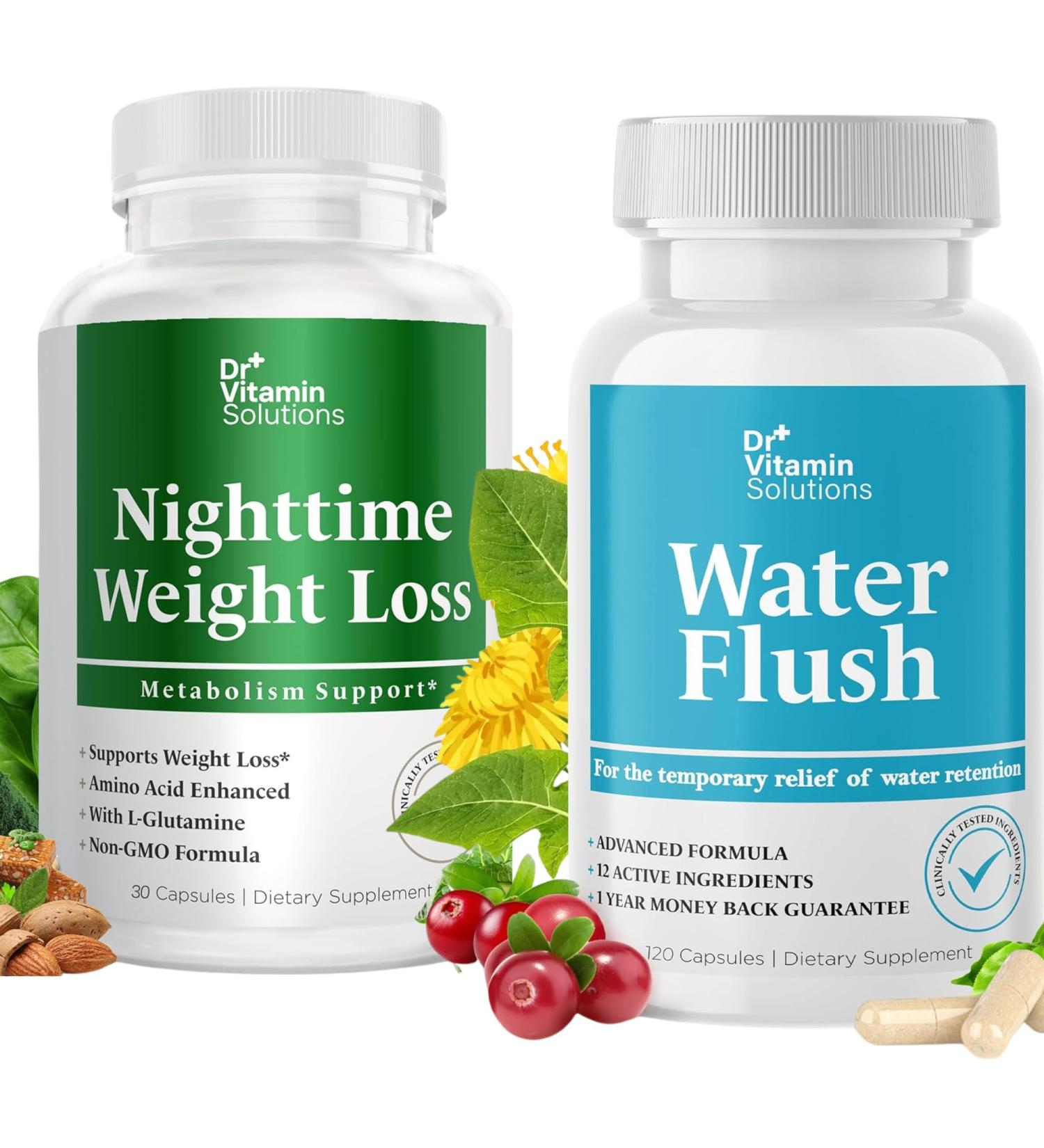 DR. Vitamin Nighttime Fat Burner Supplements with Diuretic Water Pills for Weight Control- Water Retention Pills for Women & Men - 120 Caps - Buy Online on GoSupps.com