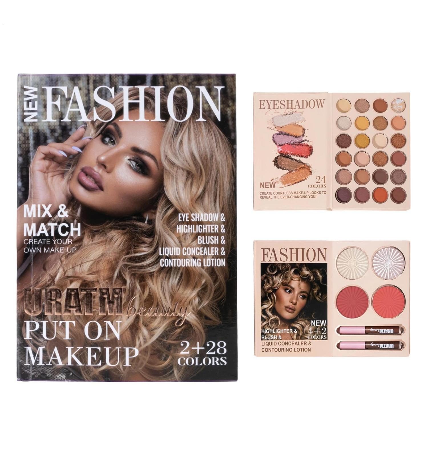 Eyeshadow Palette 30 Colours Highlighter Blush | Book Style Eye Makeup Palette for Daily Travel Party Holidays Photo Shoots Dating Wedding Evening Brides - Buy Online on GoSupps.com