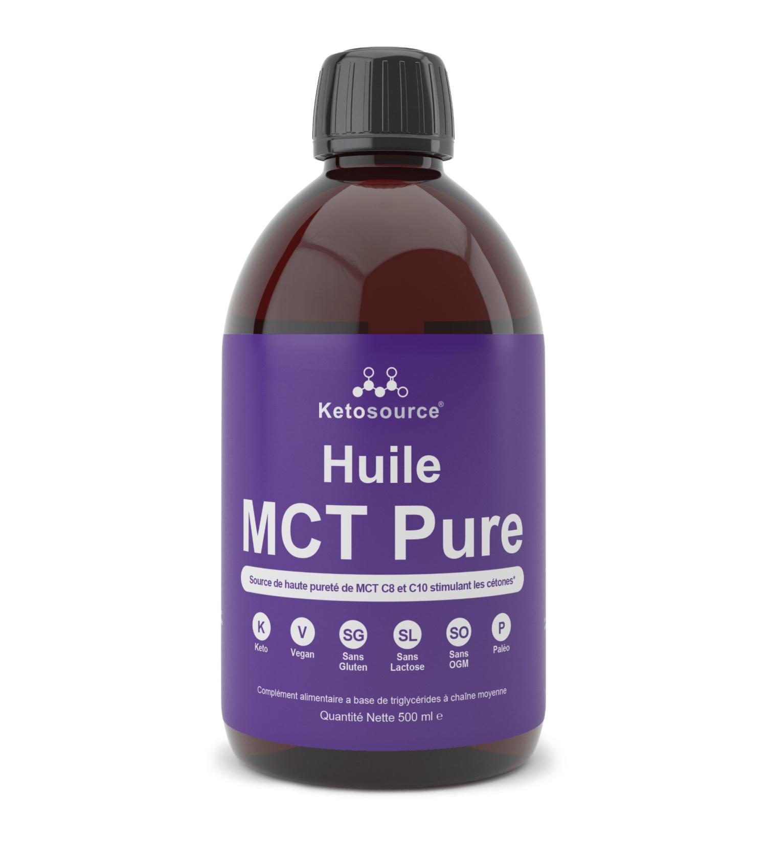 MCT Pure Ketosource Oil | High Purity Source of Ketone-Boosting C8 & C10 MCT | Keto & Fasting Compliant | Vegan & Gluten Free | 500ml Bottle of Recyclable PET Plastic - Buy Online on GoSupps.com