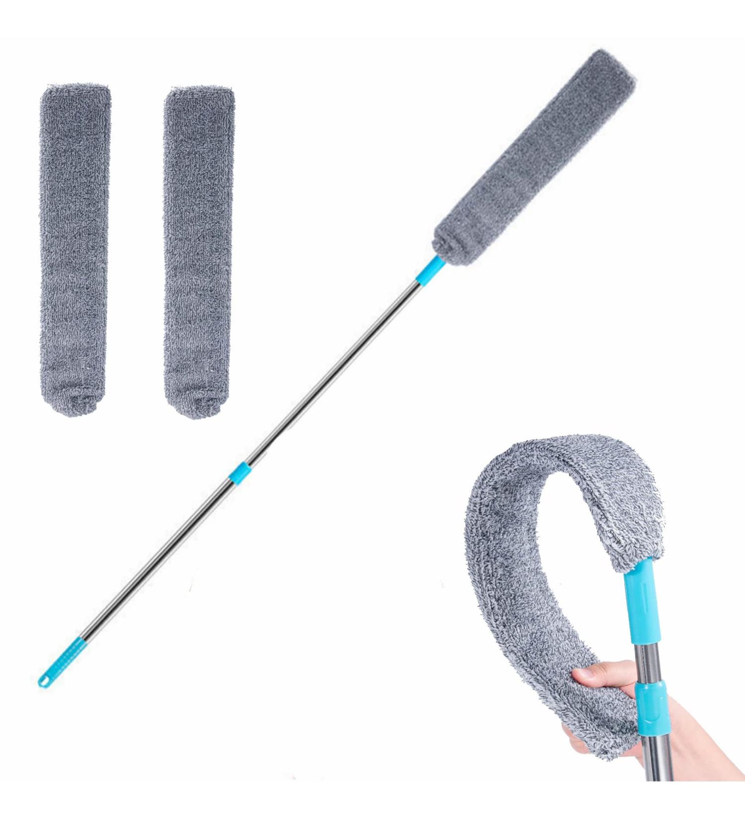 Retractable Gap Dust Cleaner with Extension Pole - Microfiber Duster for Hard-to-Reach Areas - Household Cleaning Duster with 2 Cloths Included - Buy Online on GoSupps.com