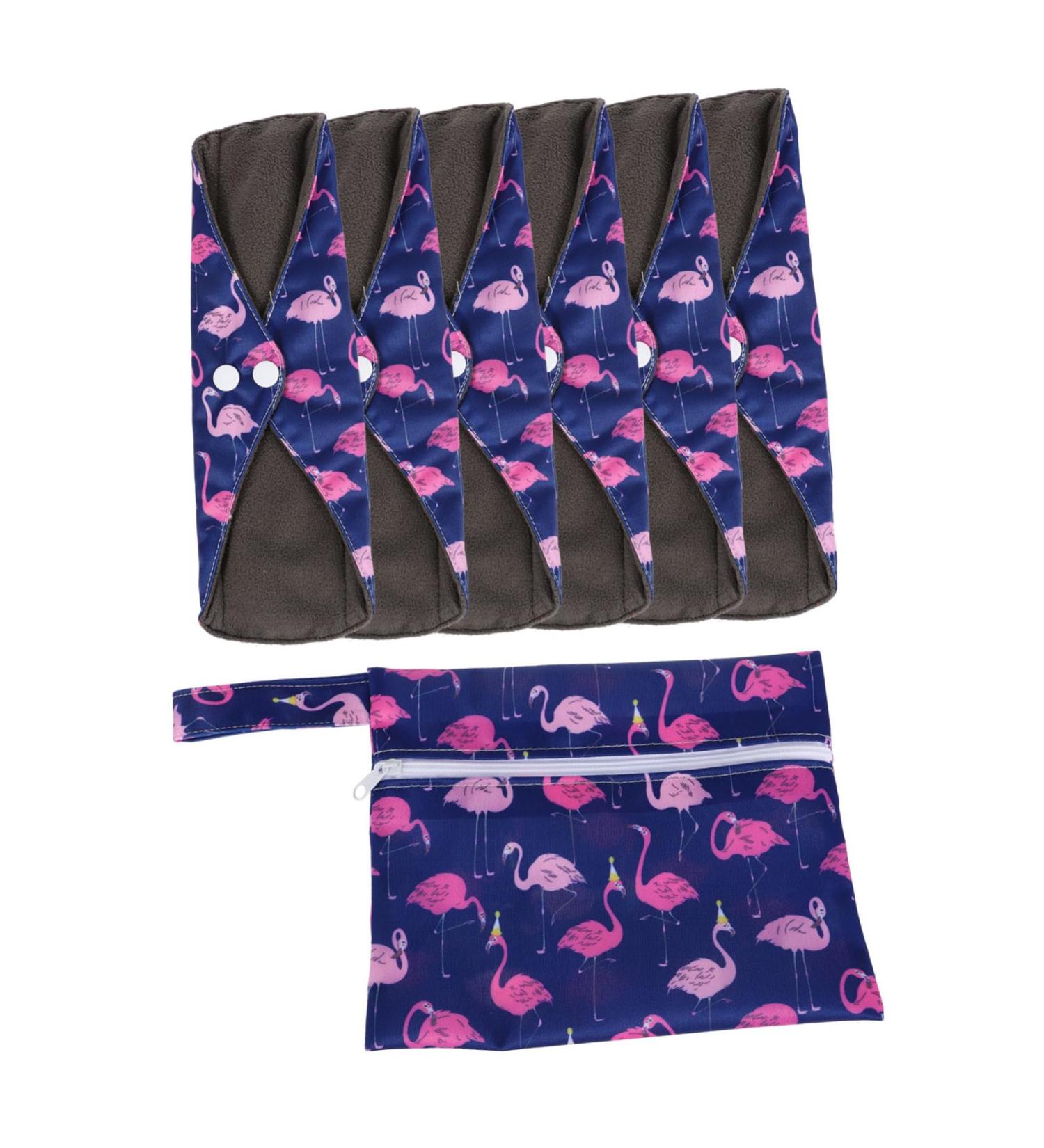 Buy Reusable Charcoal Sanitary Pads & Washable Panty Liners for Menstruation | Eco-Friendly Motherhood Towel with Bag - 25x18cm - Buy Online on GoSupps.com