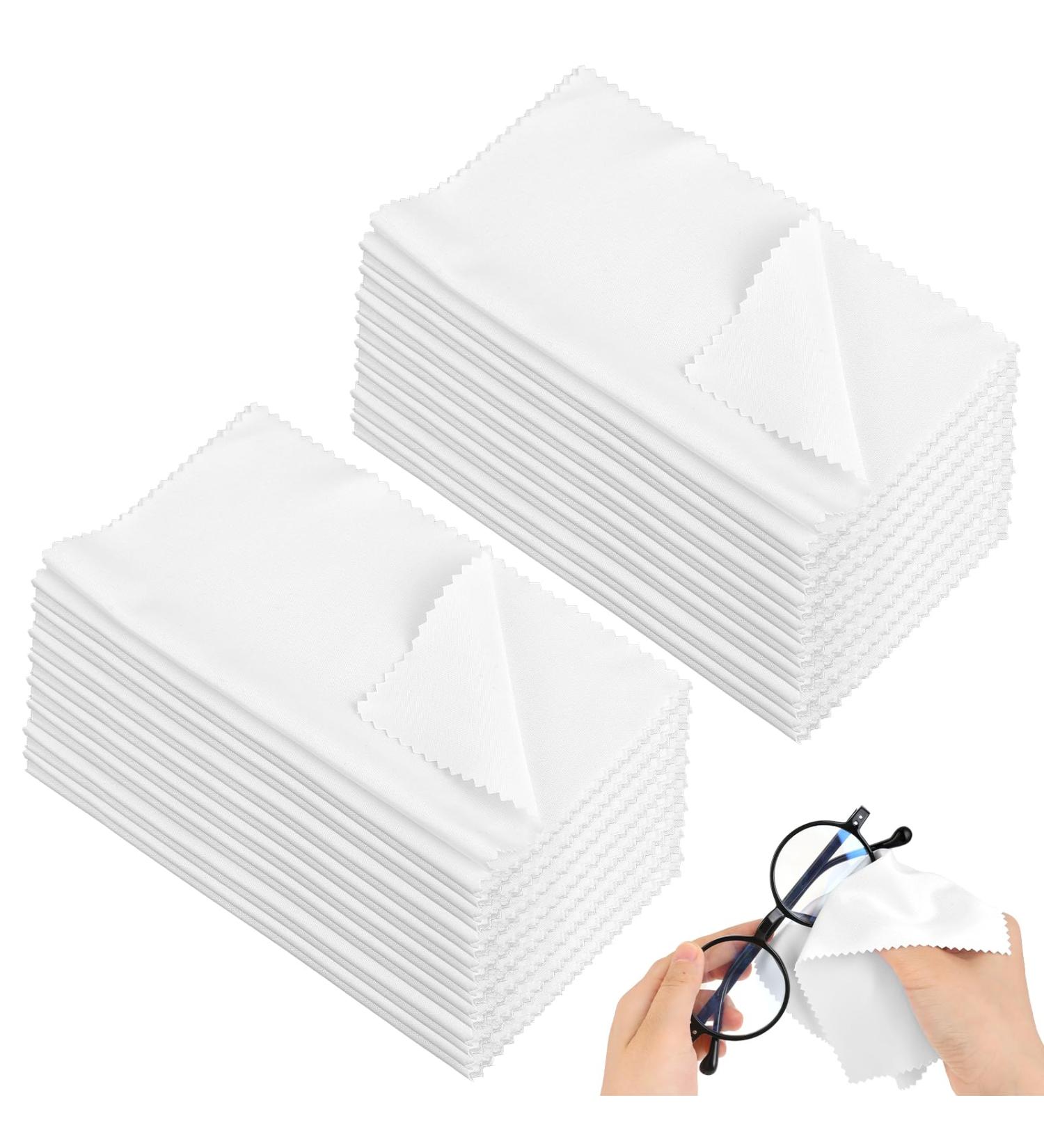30 Pcs Microfiber Cleaning Cloths - 15x18cm Eyeglass & Screen Cleaner for Glasses Tablets TVs & Cameras - Soft Lint-Free White Cloths - Buy Online on GoSupps.com
