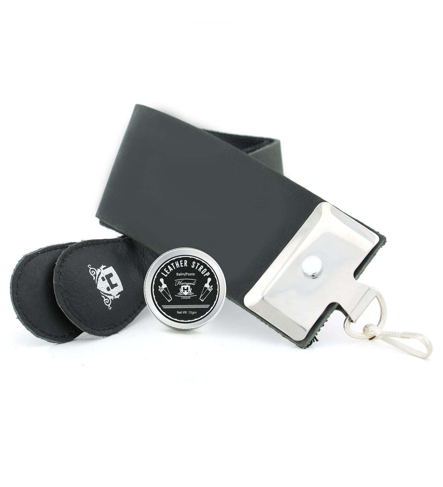 Haryali London Genuine Leather Razor Strop Set - 15 x 3 with Strop Paste for Ultimate Razor Sharpening - Buy Online on GoSupps.com