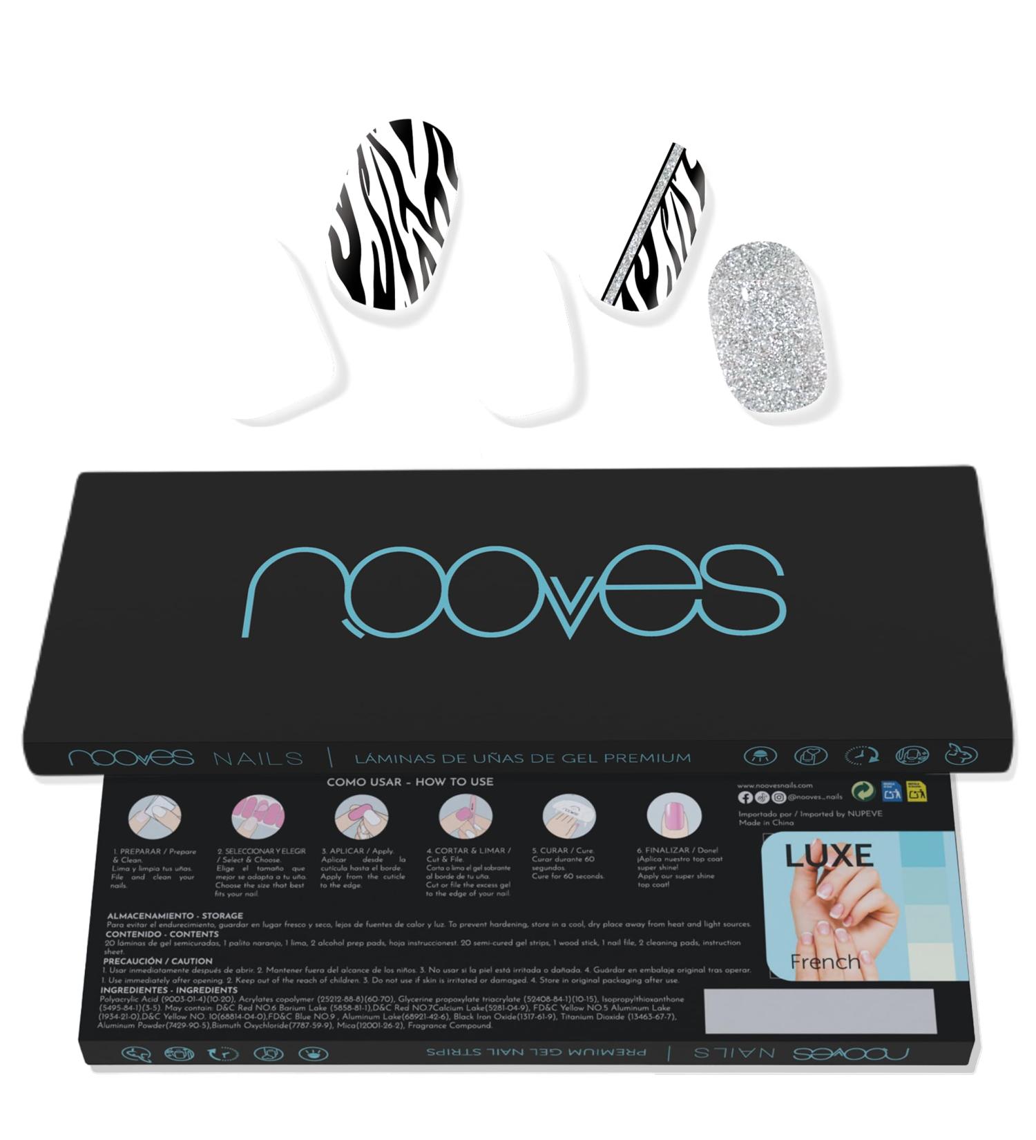 NOOVES NOOVES - Nail Gel Sheets | Funky Baby - Art Design - Nail Stickers 1 Nail File and 1 Orange Stick Vegan