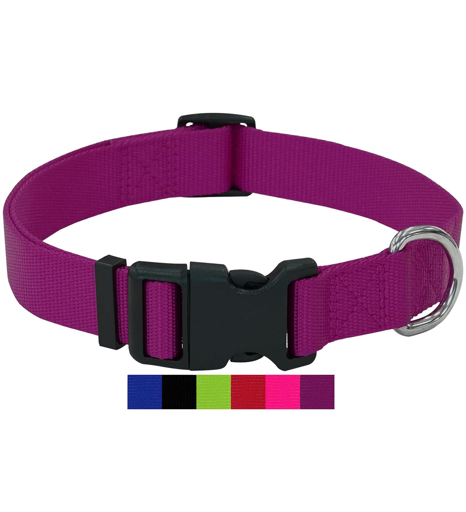 Dey Premium Nylon Dog Collar - Adjustable for Small & Large Dogs | Multiple Colors & Sizes | Dog Cat & Puppy Neck Bands | Lila L - 2.5 x 45-68 cm Purple - Buy Online on GoSupps.com