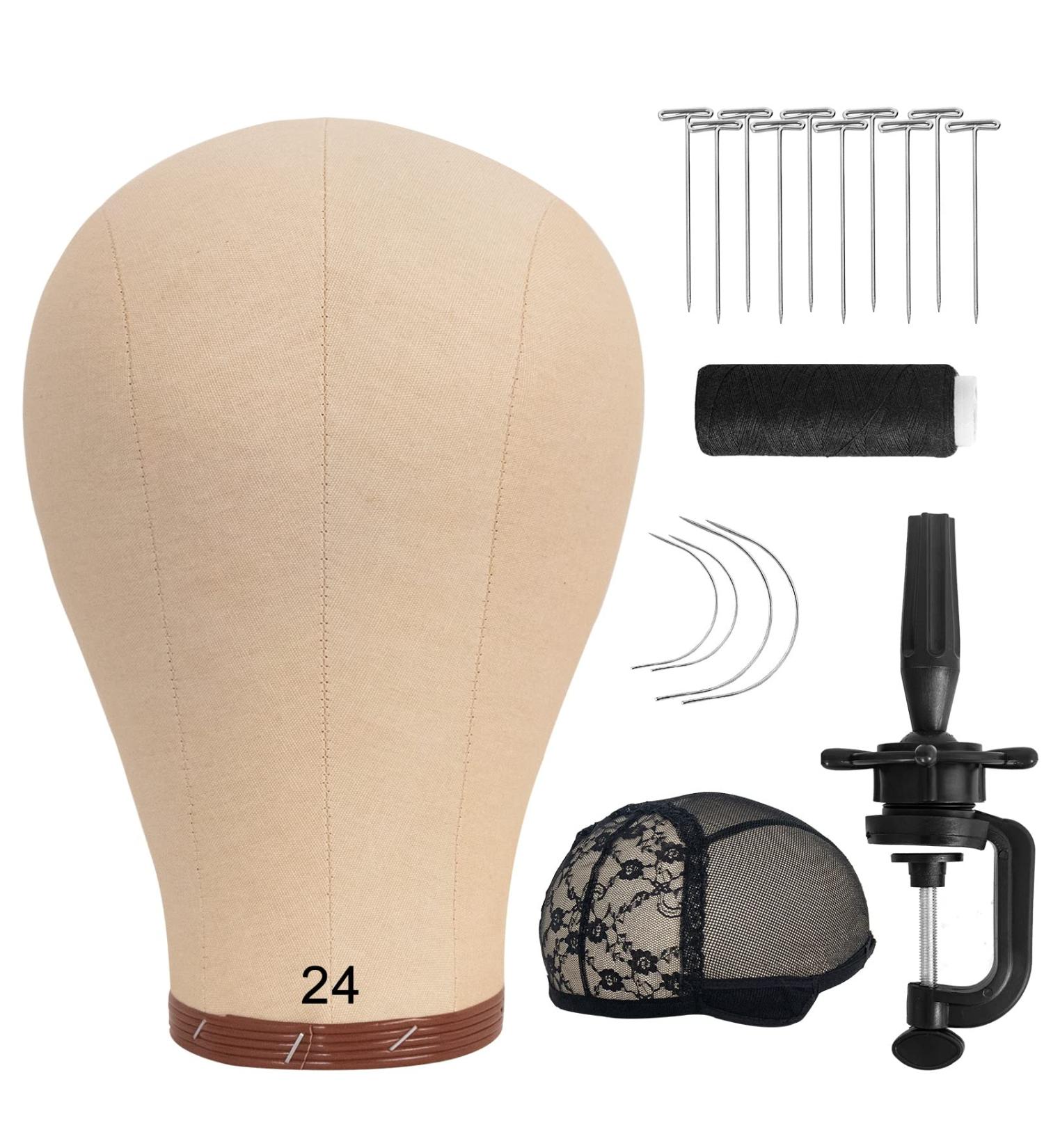 PetGirl 24 Inch Wig Stand with Mannequin Head - Canvas Head Block Set for Wigs Making Display - Buy Online on GoSupps.com
