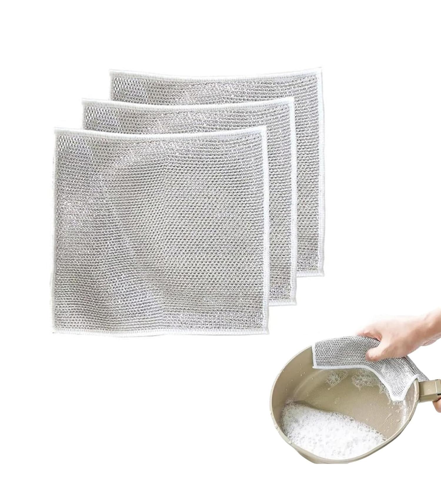 Probablei Multipurpose Wire Miracle Cleaning Cloths Probable Cleaning Cloth Double Stainless Steel Scrubber Cloth Probablei Multipurpose Miracle Cleaning Cloths (3pcs) - Buy Online on GoSupps.com