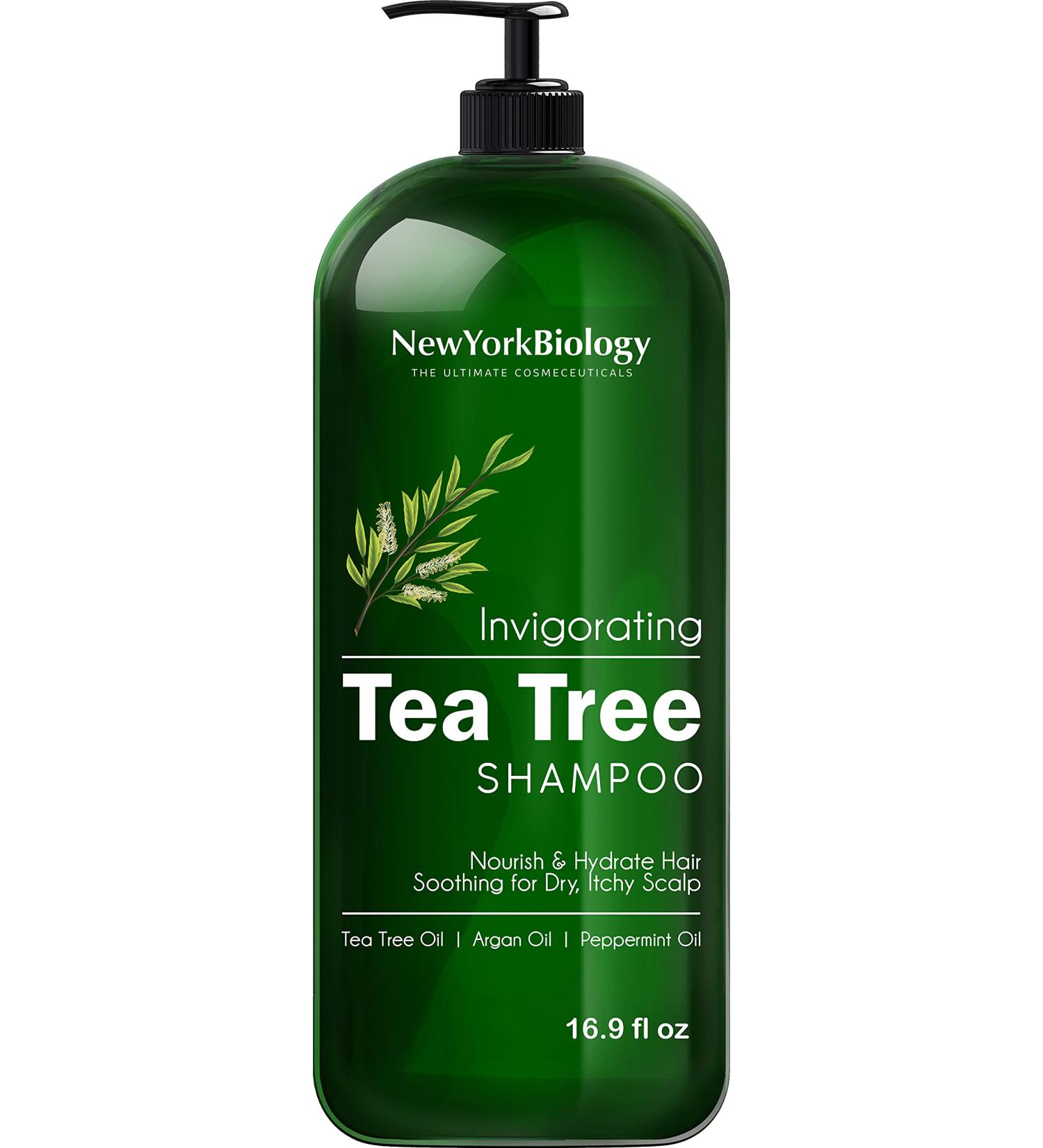 New York Biology Tea Tree Shampoo 16.9 fl oz - Deep Cleanser for Dandruff & Itchy Scalp - Promotes Hair Growth - Buy Online on GoSupps.com