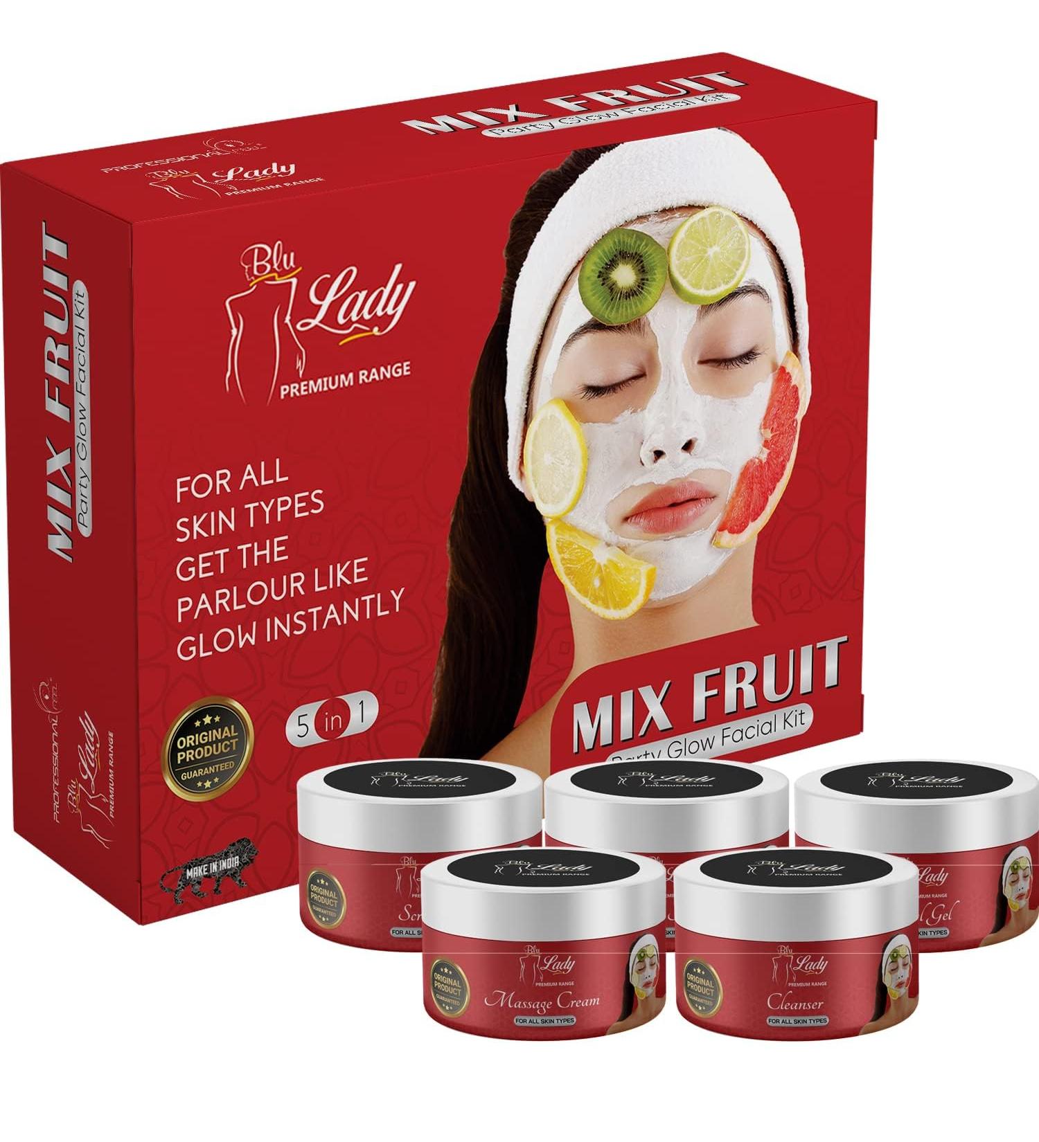 Shop Fruit Facial Kit for Men & Women - Complete Beauty Parlour Set of 5 275g | International Shipping Available - Buy Online on GoSupps.com