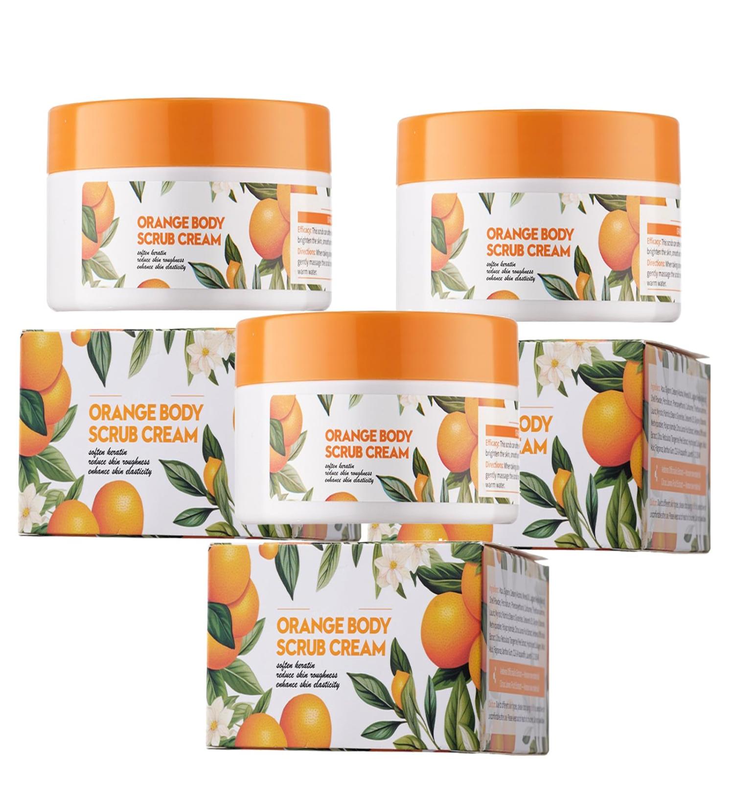  XINRAN 3 Pack Body Scrubs Cream Orange Exfoliating Gel Deep Cleansing Soft Orange for Body and Dry Skin Moisturizing & Brightening Face & Body - Buy Online on GoSupps.com