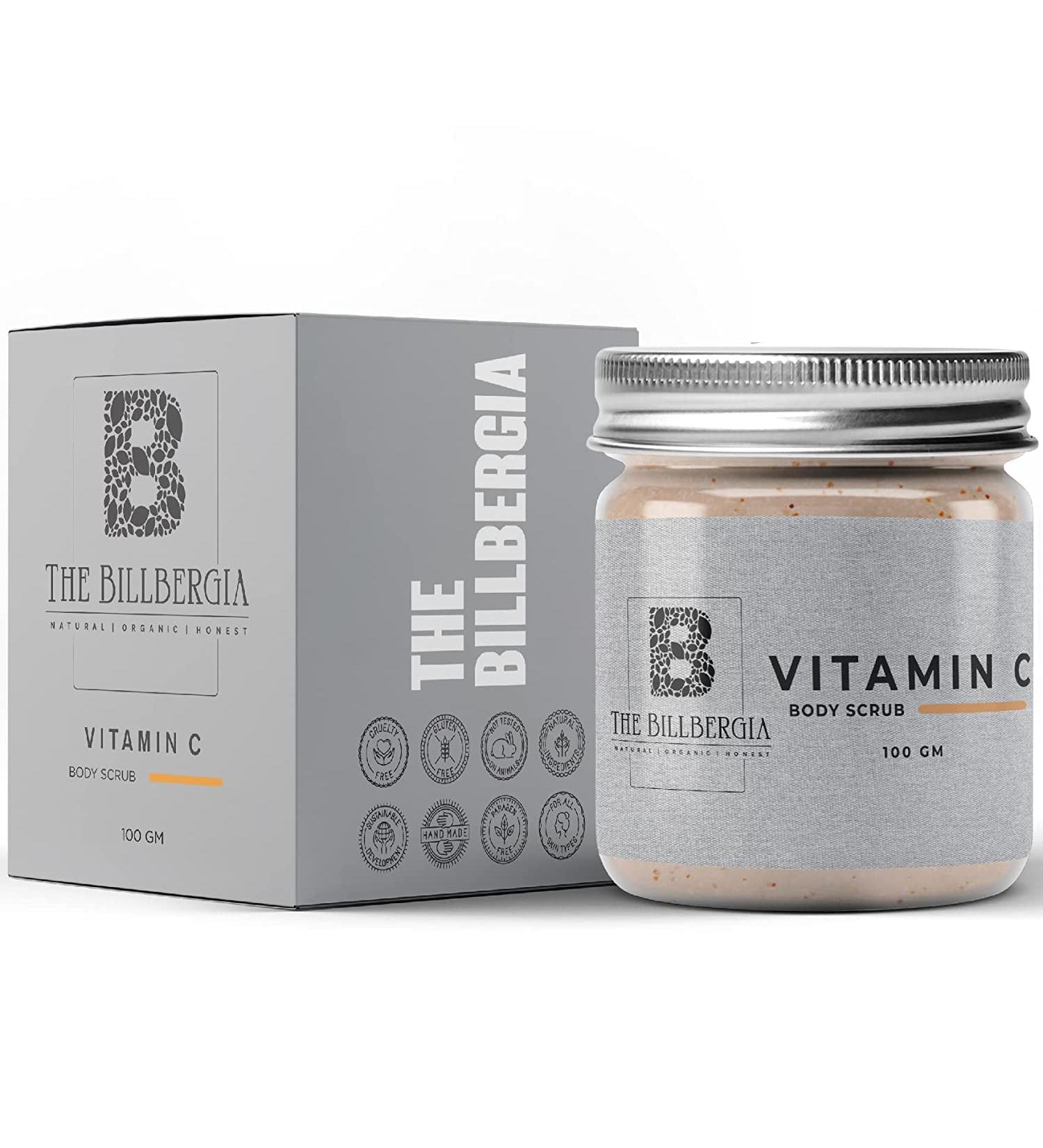 Vitamin C Body Scrub - Exfoliate Cleanse & Remove Tan | With Vitamin E Shea Butter & More | 100g for All Skin Types - Buy Online on GoSupps.com