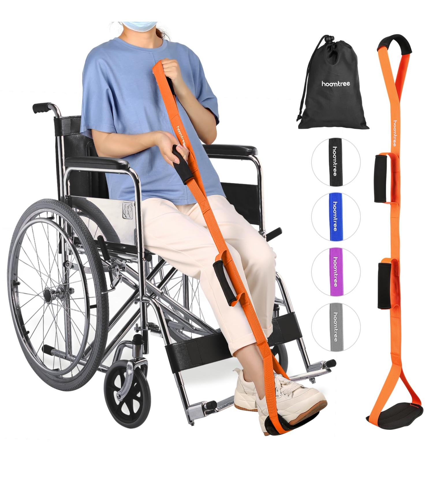 39'' Long Leg Lifter Strap for Hip & Knee Replacement Recovery - Easy Bed & Wheelchair Access - Padded Loop for Hands & Feet - Orange - Buy Online on GoSupps.com