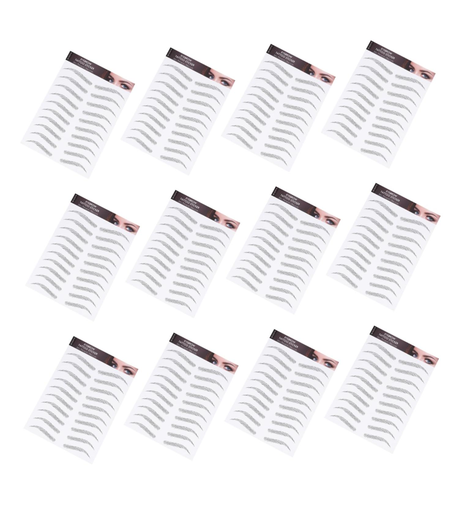 ABOOFAN 12 Sheets Waterproof Eyebrow Stickers Beauty Tools Black Sticker Hair-like Eyebrows Stickers Stencil - Buy Online on GoSupps.com