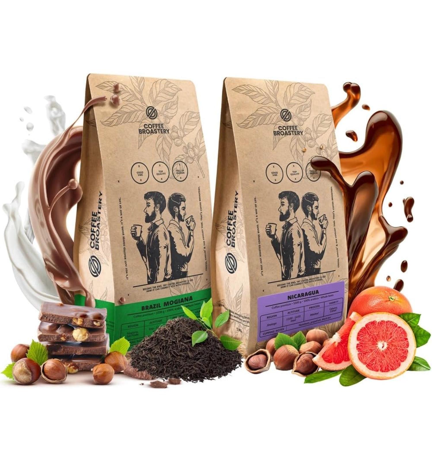 Coffee Broastery Coffee Beans Set 2x1kg 2000g | Nicaragua Colibr Azul | Brazil Mogiana | Specialty Coffee | Freshly Roasted - Buy Online on GoSupps.com