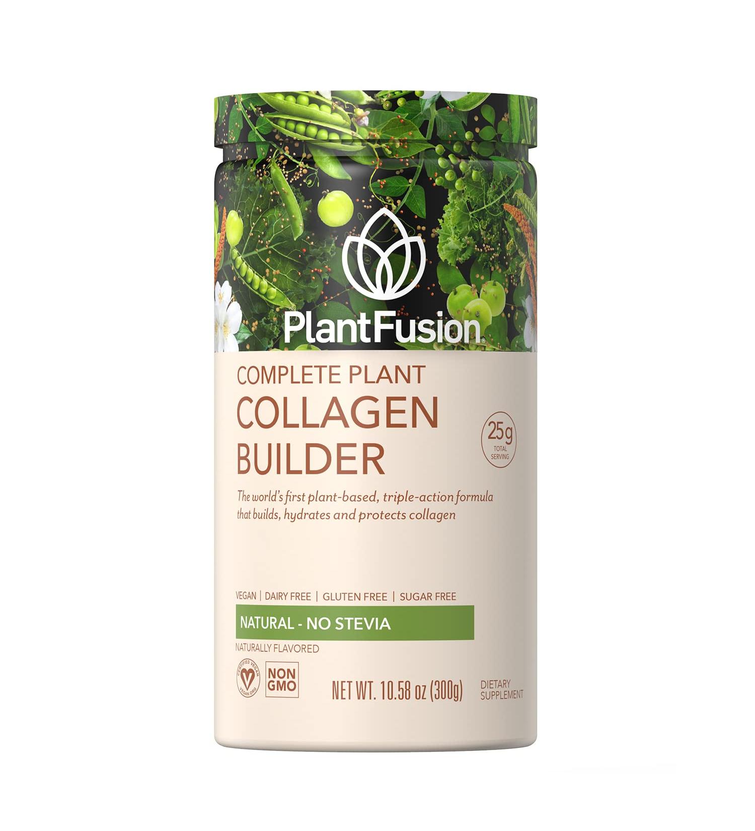 PlantFusion Vegan Collagen Powder - Plant-Based Protein for Muscle & Joints, Skin, Hair & Nails | 10.58 oz Unflavored - Buy Online on GoSupps.com