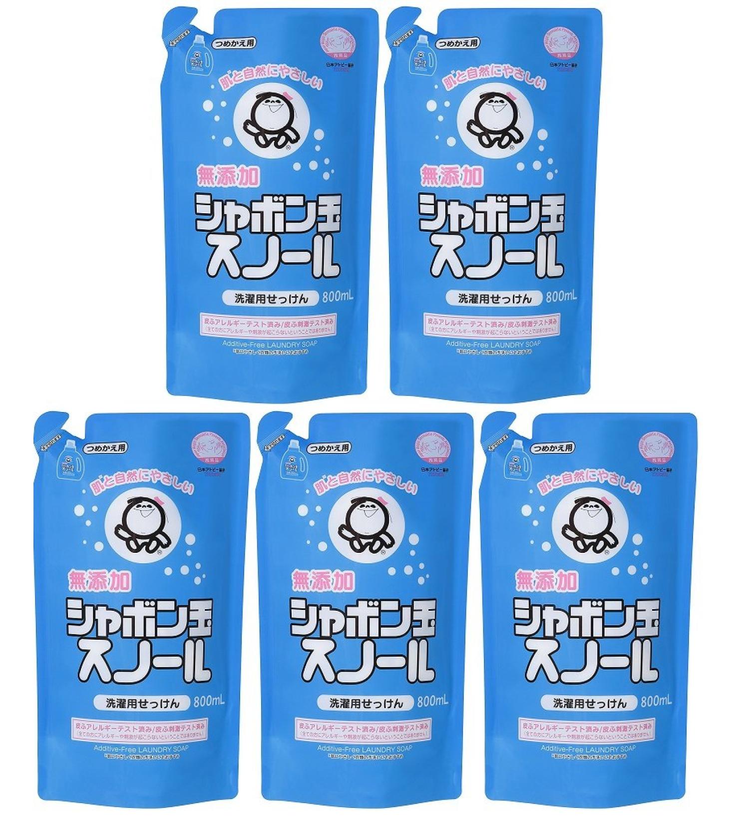 (Bulk purchase) Soap bubbles Liquid detergent for clothing Sunol Refill 800 ml 5 pcs