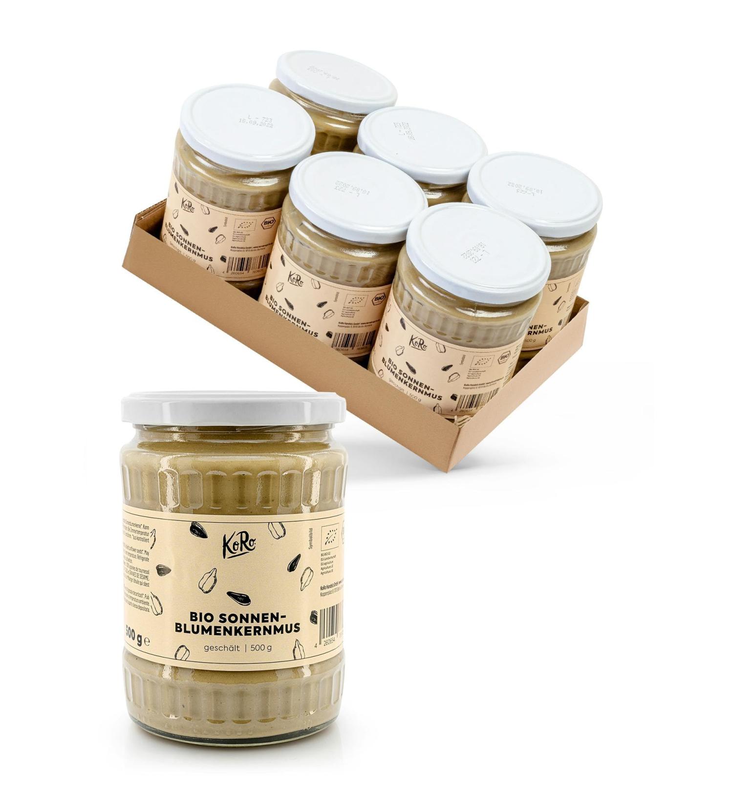 KoRo - Organic Sunflower Puree - 6 x 500 g - 100% sunflower seeds - rich in unsaturated fatty acids - light nutty taste - can be enjoyed alone as a spread or in salad dressings. - Buy Online on GoSupps.com