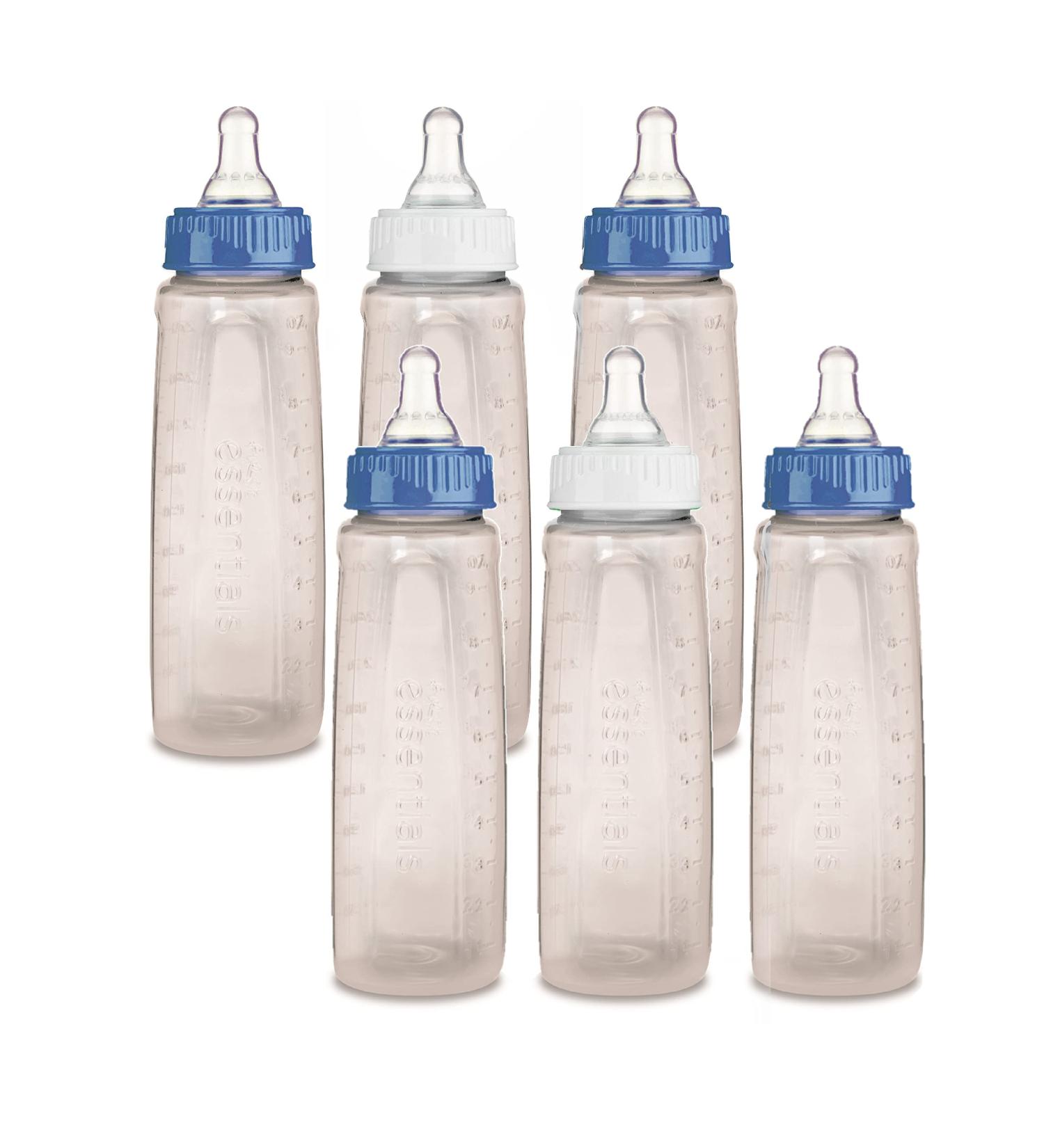 NUK First Essentials Baby Bottle Medium Flow 6 Count - Blue/White - Buy Online on GoSupps.com