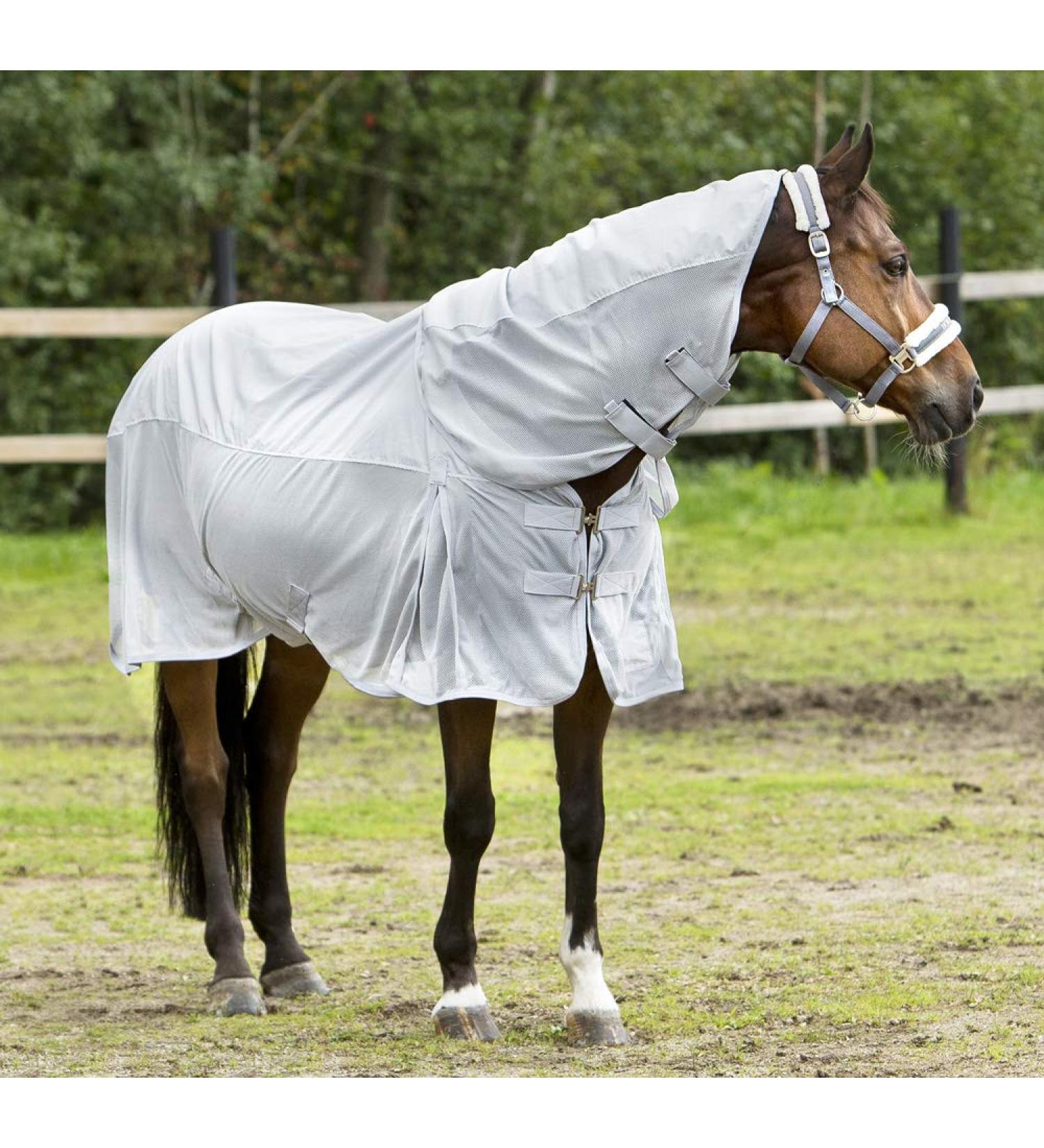 HORZE Horse Blanket Nevada Combo Rain Blanket and Fly Sheet for Horse and Pony Grey 135 135 Lunar Rock Grey