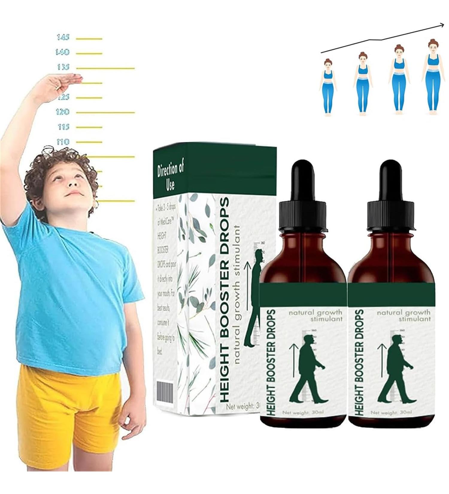 Medicare Height Booster Drops - Natural Herbal Growth Oil for Adolescent Height Increase (2 PCs) | Boost Bone Growth Effectively - Buy Online on GoSupps.com