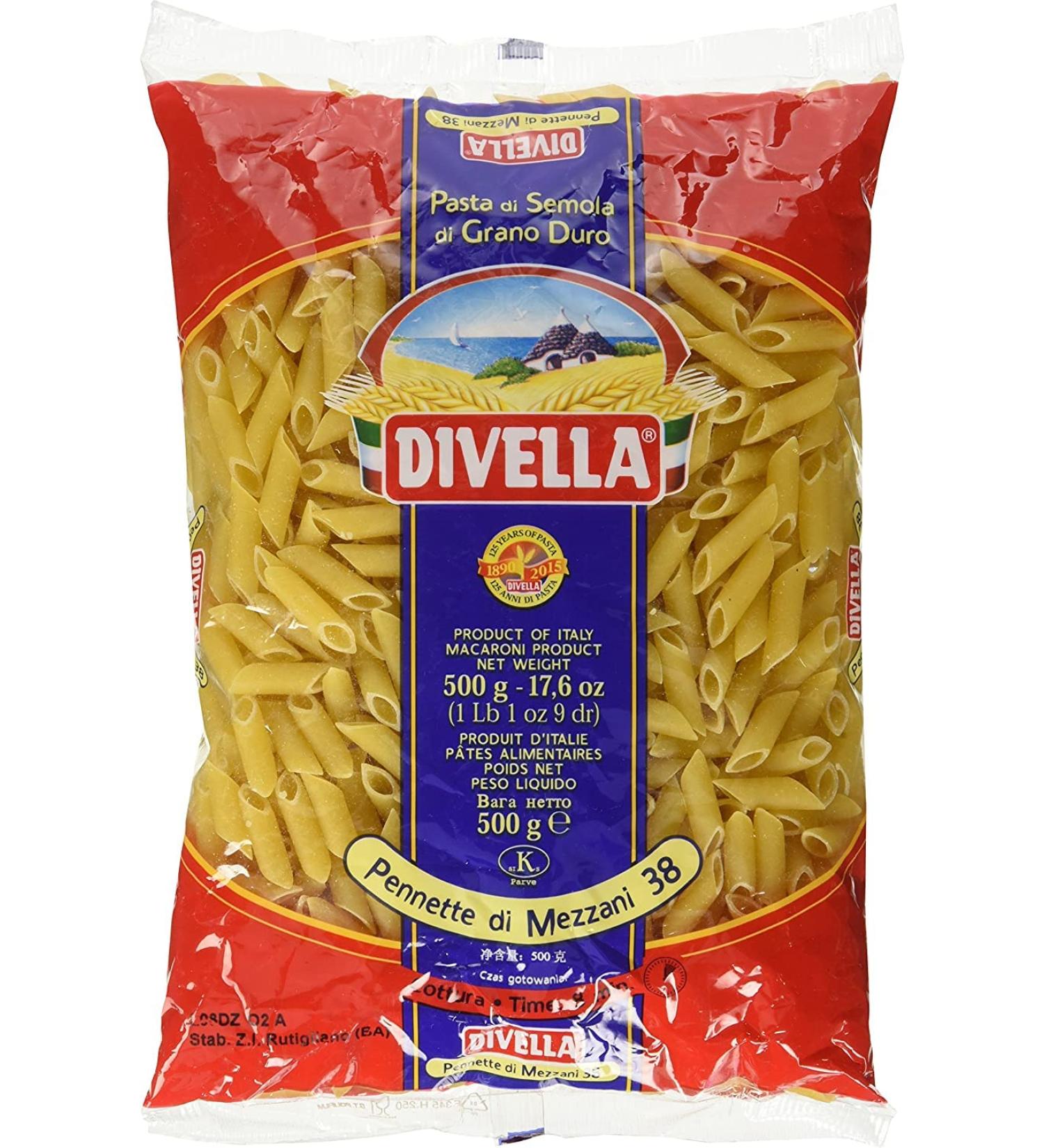  Italian Gourmet E.R. Divella Pennette Di Mezzani N. 38 Durum Wheat Semolina Pasta 500g + Italian Gourmet Tomato Pulp Box 400g - Buy Online on GoSupps.com