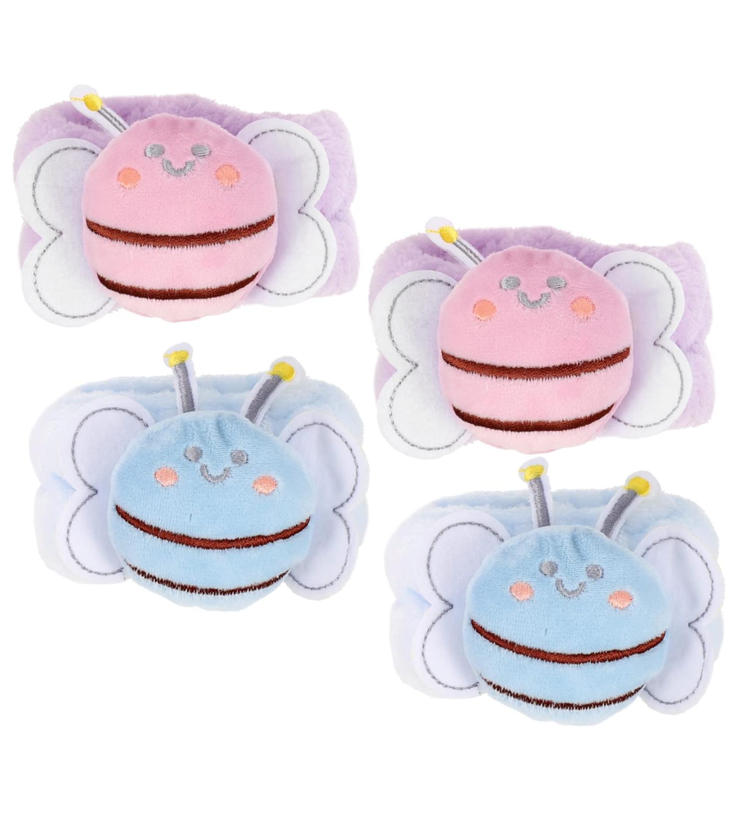 WOONEKY 4pi ces Bracelets De Lavage De Visage Absorption Eau Design Abeille Accessoires Spa Confortables Pour viter Humidit Lors Du Lavage Du Visage - Buy Online on GoSupps.com