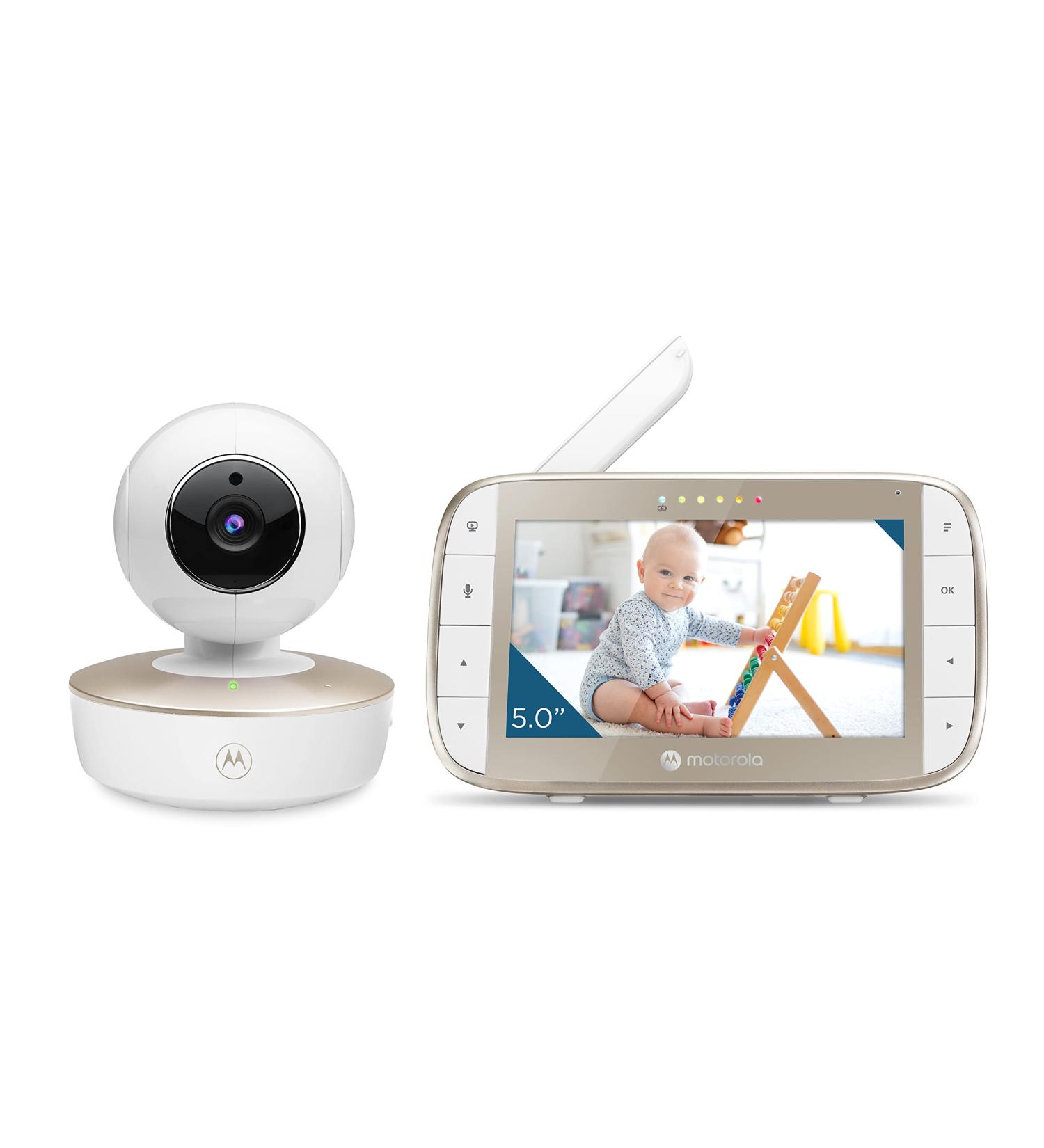 Motorola VM50G Baby Monitor Camera - 5 Color Display - Lullabies - Two-Way Communication - Night Vision - White/Gold - Buy Online on GoSupps.com