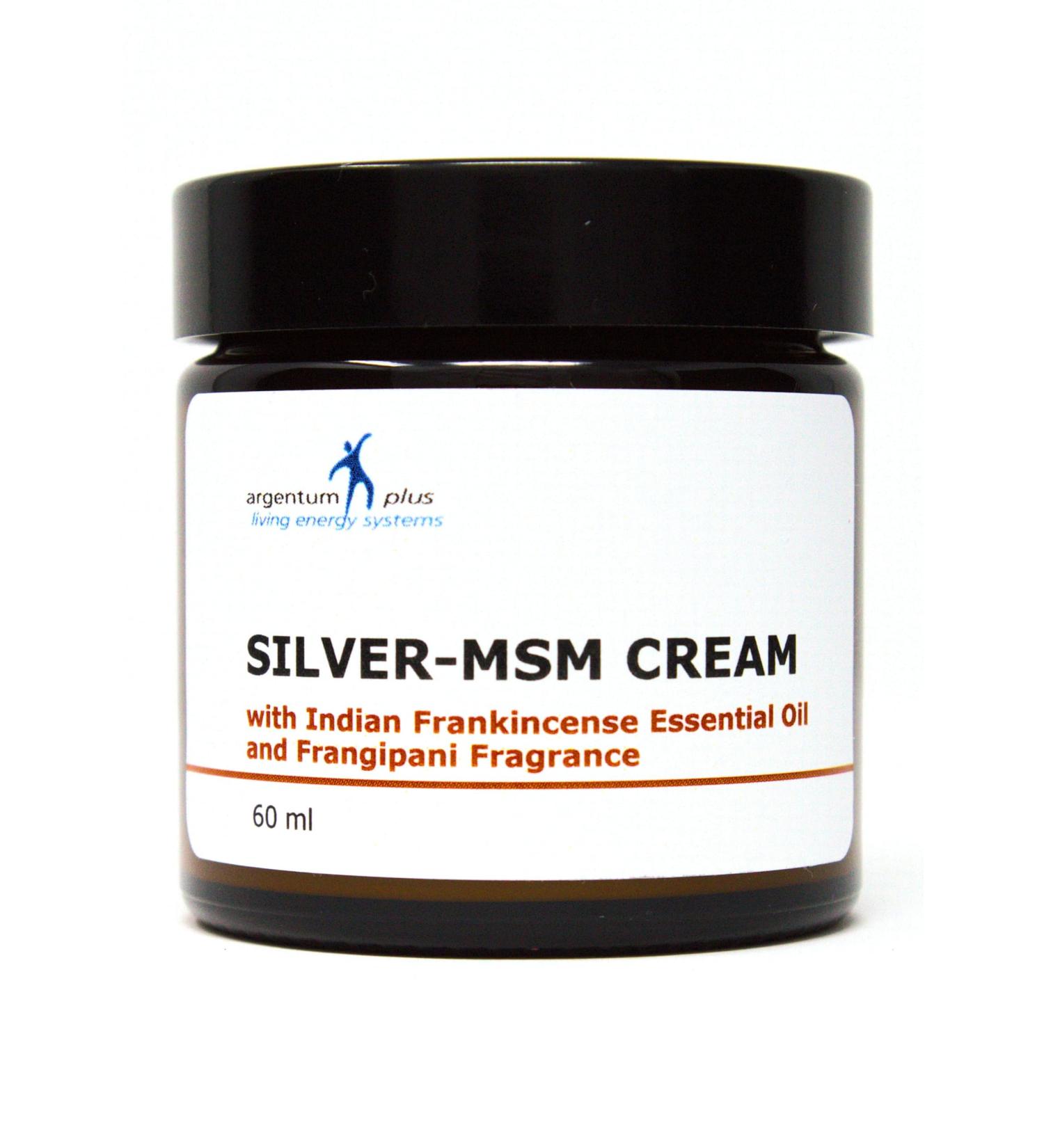 Living Energy Systems Ltd SilverMSM Cream with essential oil of Indian frankincense and natural frangipani scent 60 ml - Buy Online on GoSupps.com