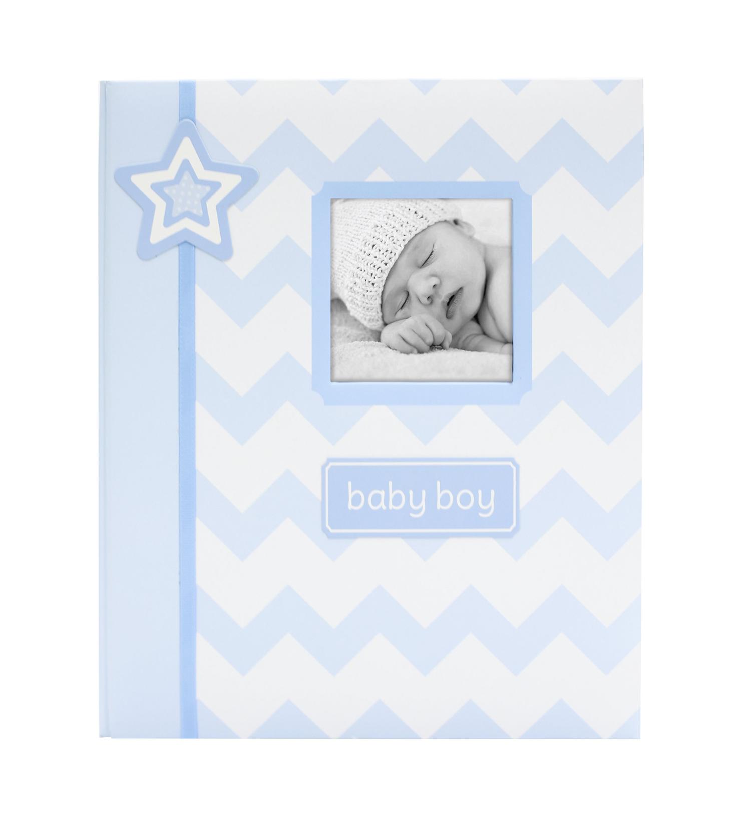 Lil Peach Chevron Blue Baby Memory Journal Book | Baby Keepsake Album - Buy Online on GoSupps.com