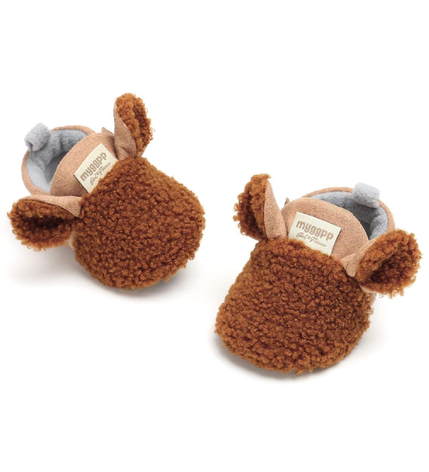 RVROVIC Baby Boys Girls Plush Snow Boots | Bowknot Anti-Slip Warm Fleece | Infant Toddler Prewalkers 0-6 Months | Brown - Buy Online on GoSupps.com