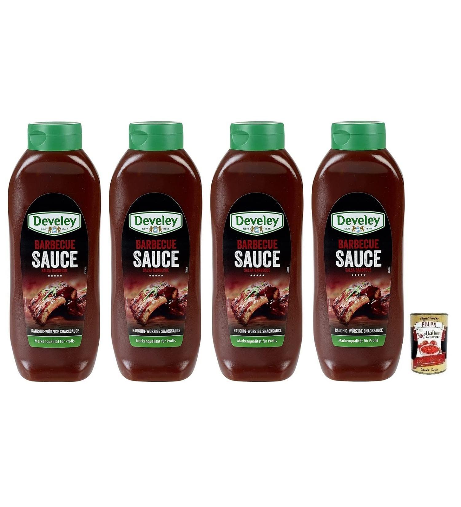  Italian Gourmet E.R. Develey Salsa Gluten Free BBQ Sauce 870ml + 400g Box of 4 - Buy Online on GoSupps.com