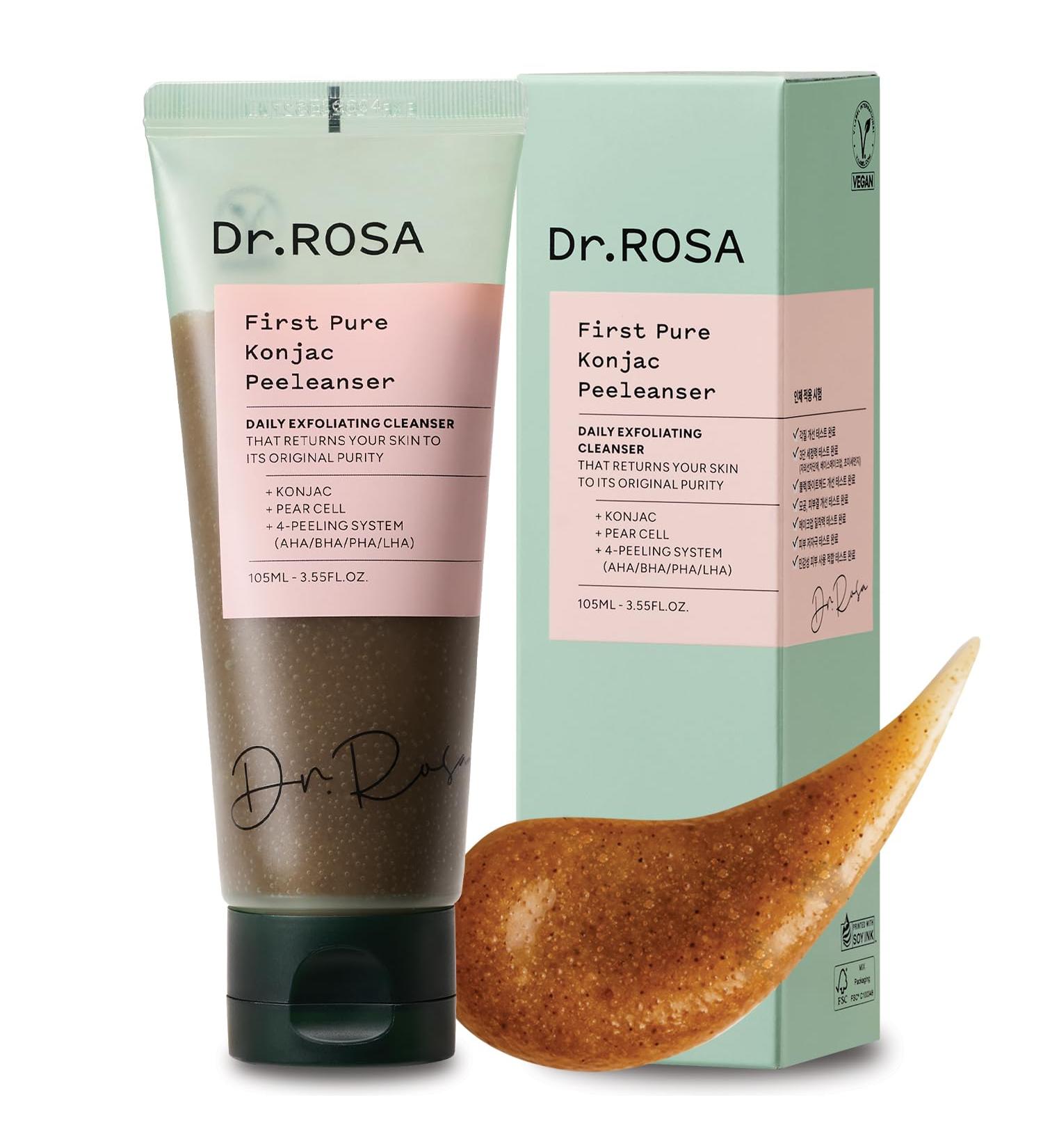 Dr.ROSA Konjac Peeleanser Gentle Daily Peeling Cleanser with Konjac & Pear Cell pH Balanced Sensitive Skin Friendly Soft & Smooth Skin Care - Buy Online on GoSupps.com